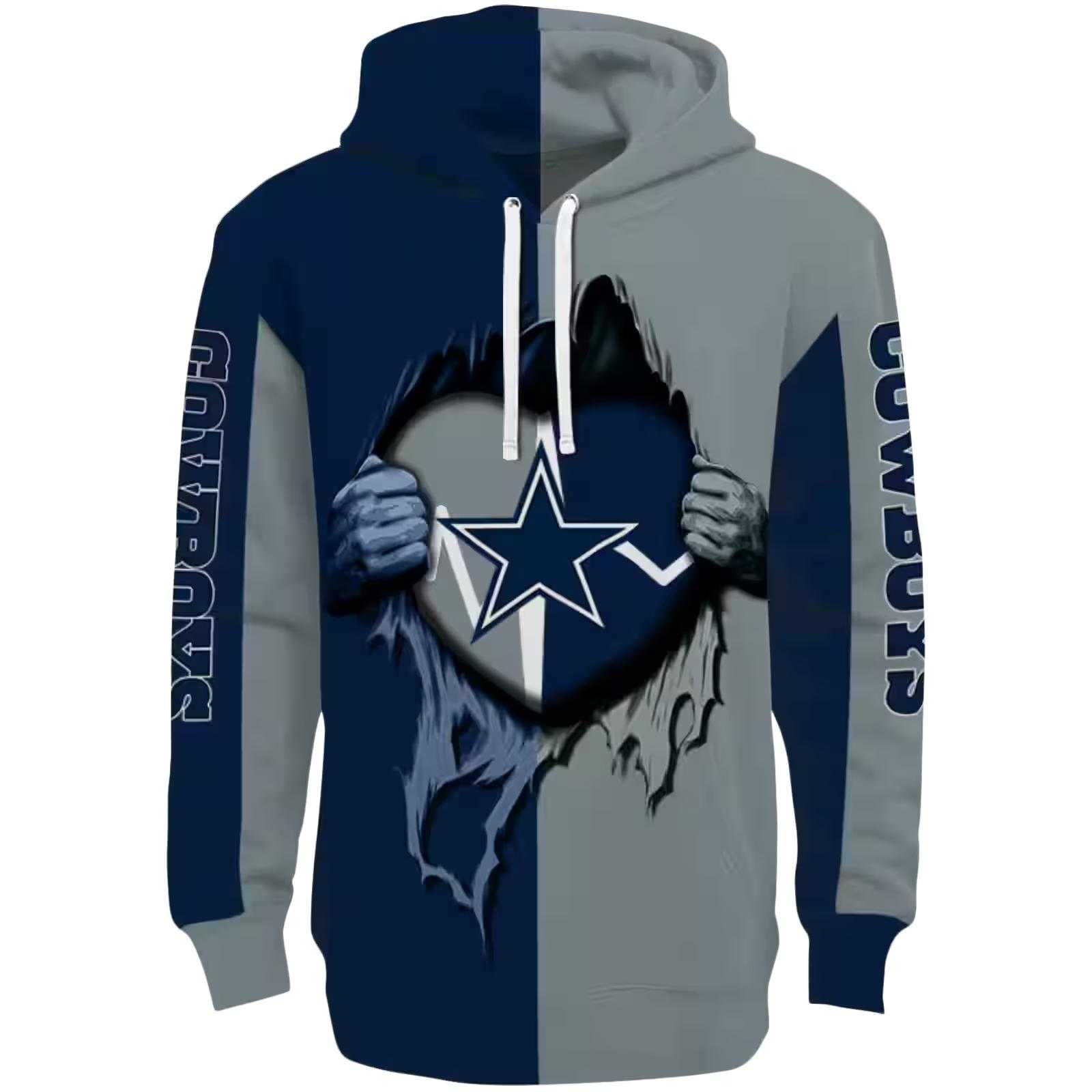 Dallas Cowboys Heartbeat Graphic Blue Hoodie