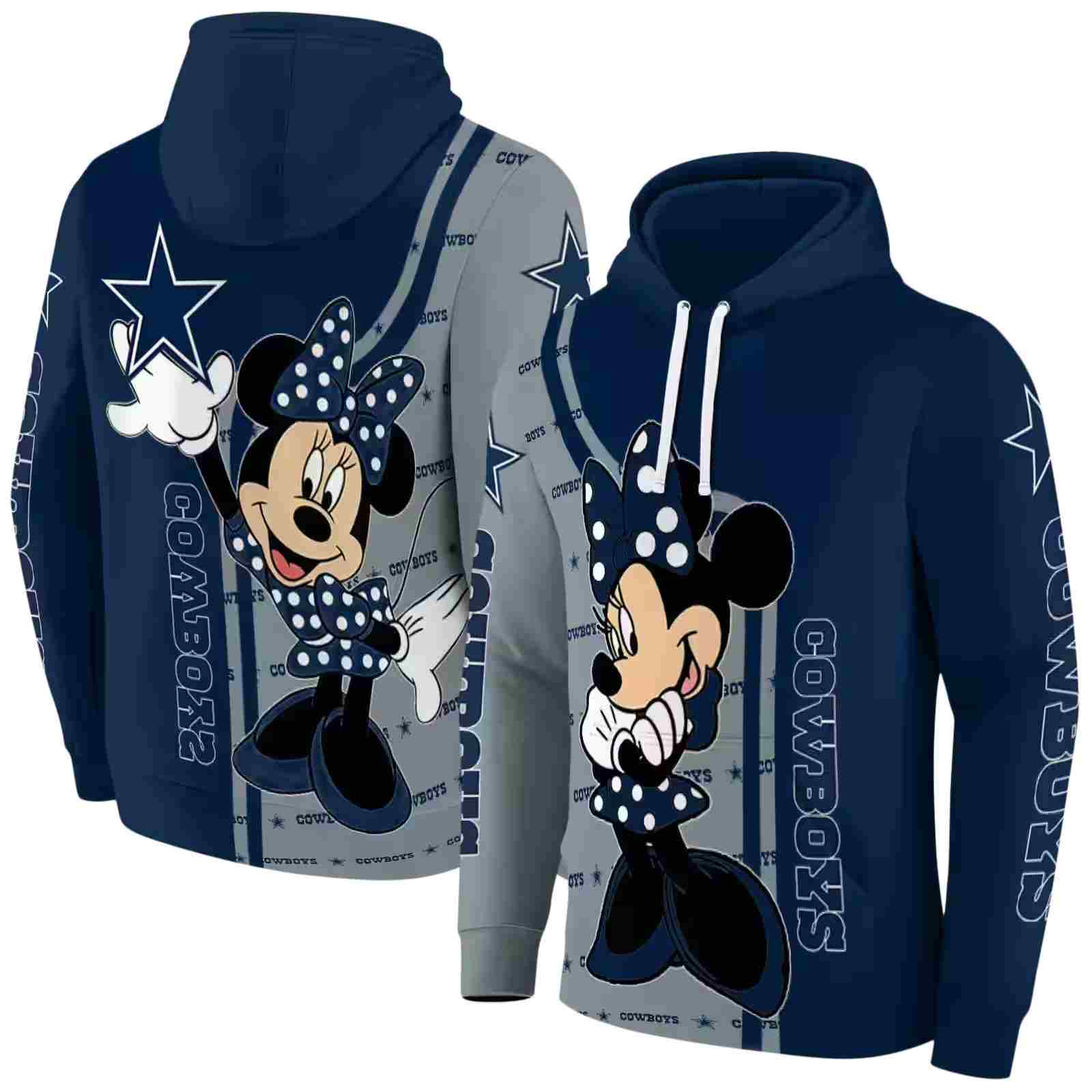 dallas cowboys minnie mouse blue hoodie fashion forward