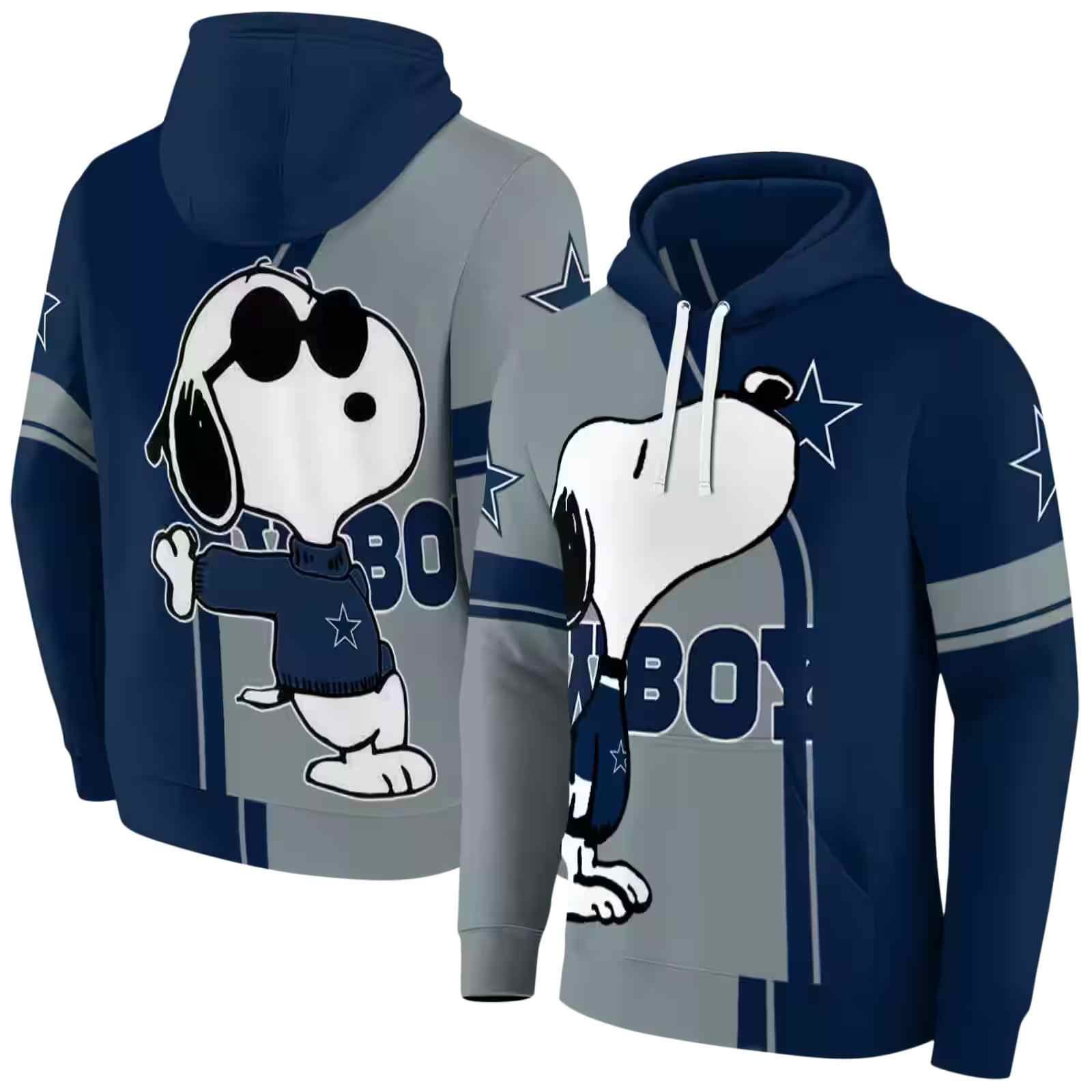 dallas cowboys playful snoopy blue hoodie fashion forward