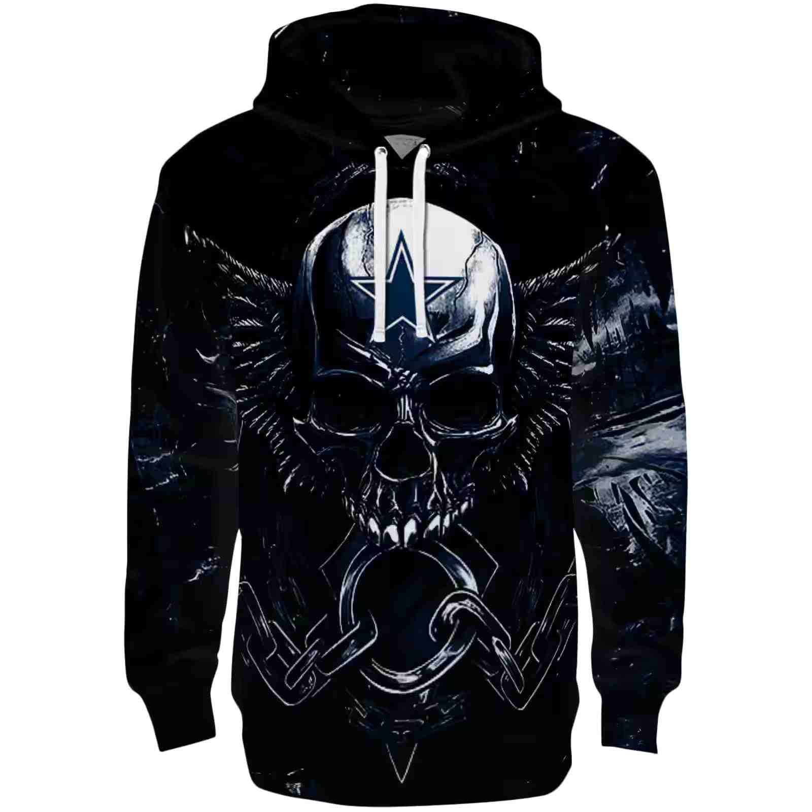 Dallas Cowboys Skull Artwork Blue Black Hoodie