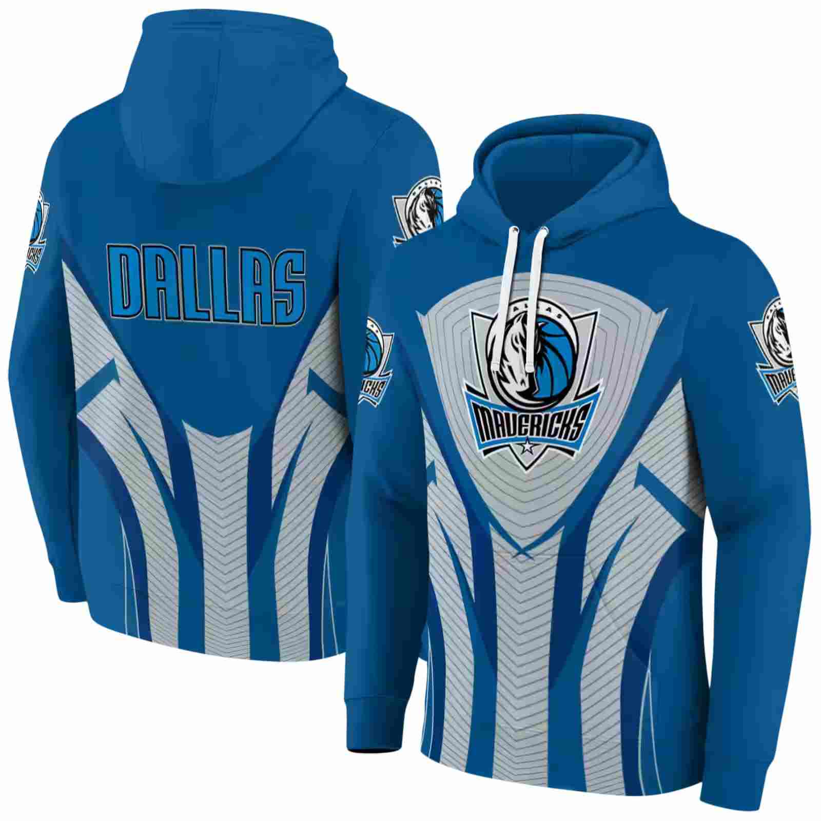 dallas mavericks concentric lines blue black hoodie fashion forward