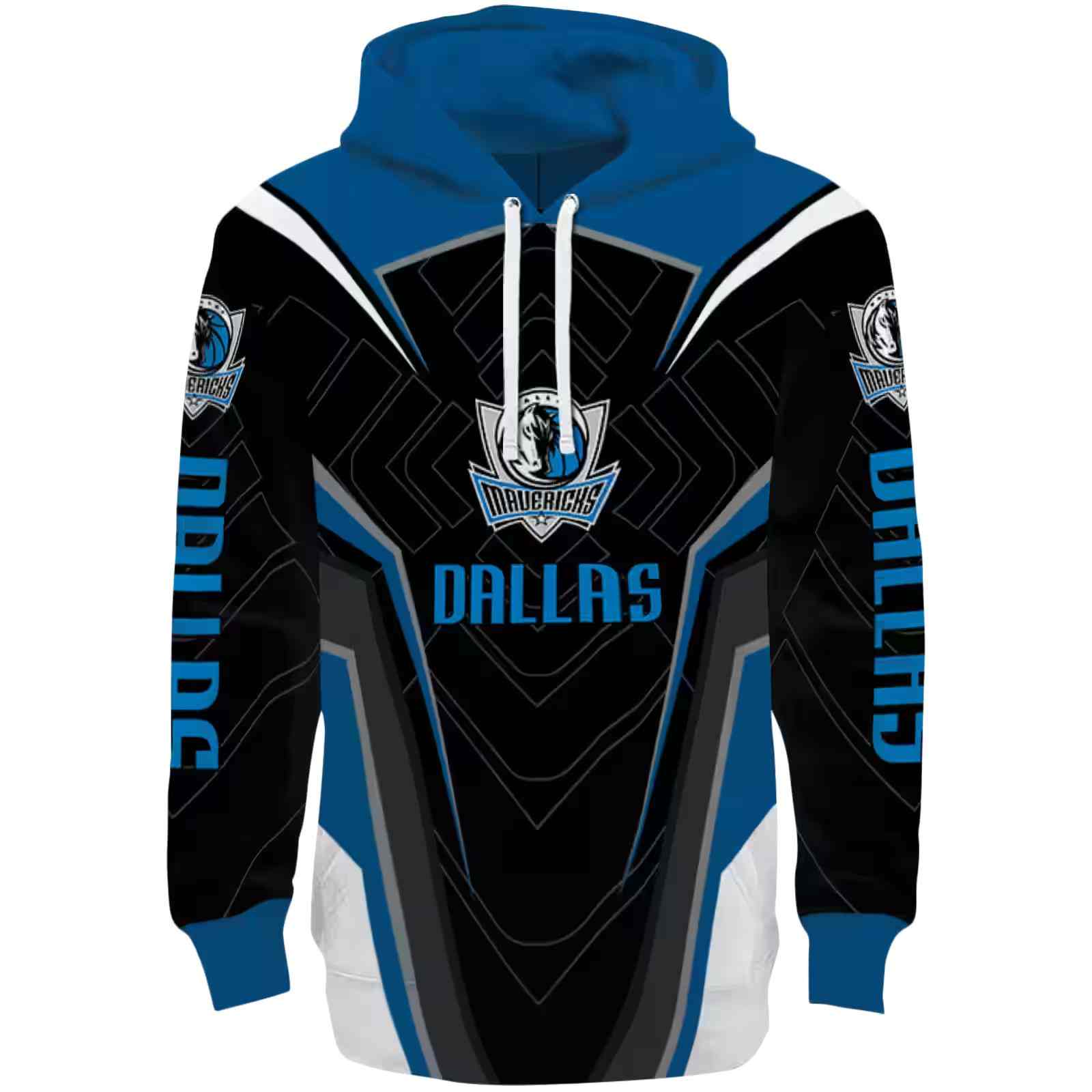 Dallas Mavericks Futuristic Pattern Blue Black Hoodie