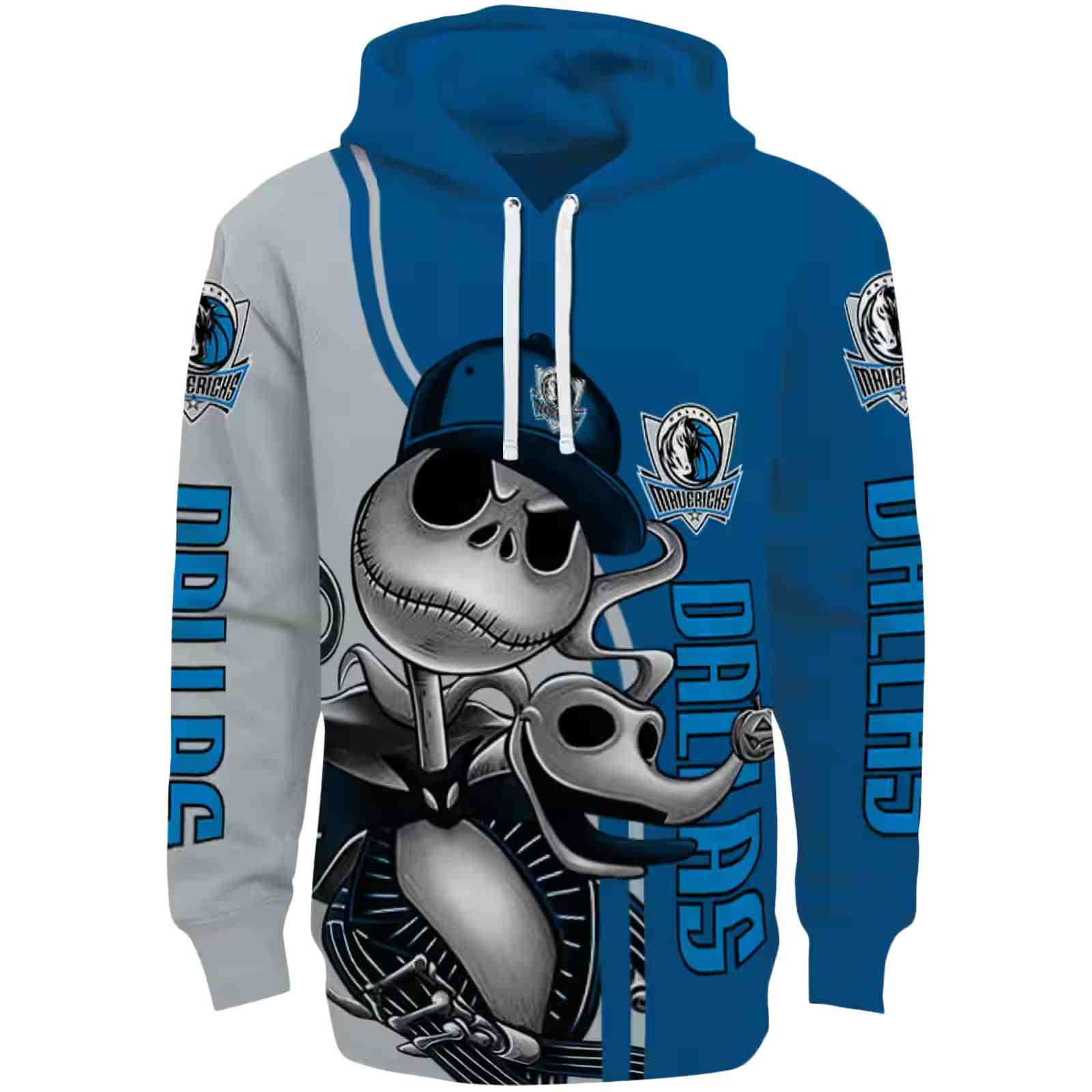 Dallas Mavericks Jack Skellington Blue Hoodie