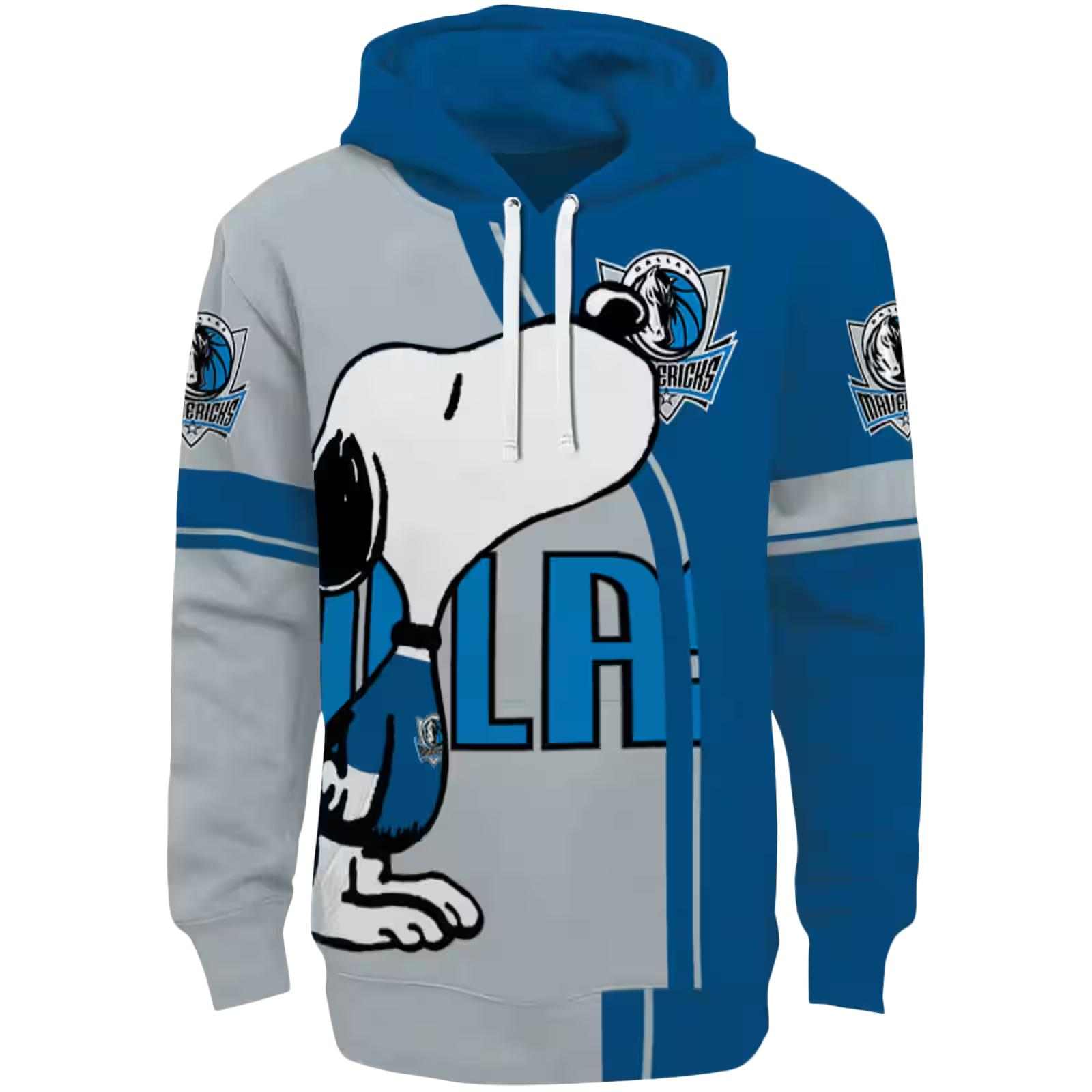 Dallas Mavericks Playful Snoopy Blue Hoodie