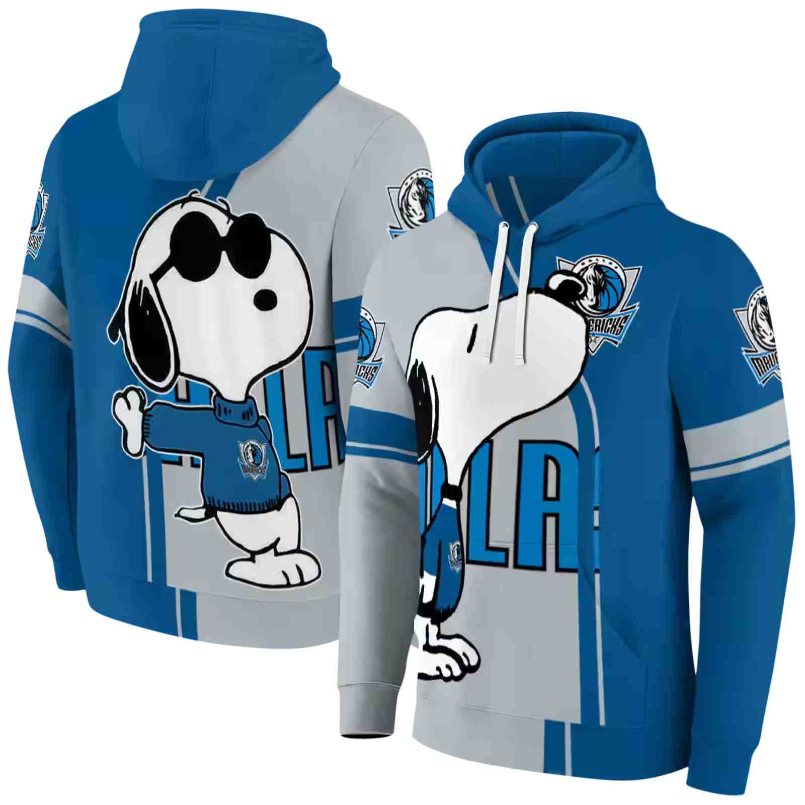 dallas mavericks playful snoopy blue hoodie fashion forward