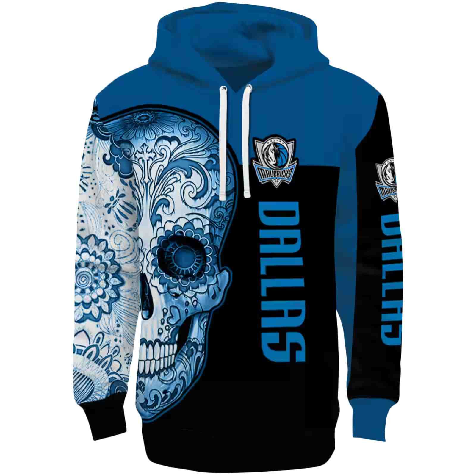 Dallas Mavericks Sugar Skull Blue Black Hoodie