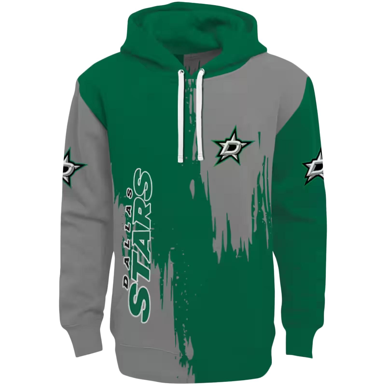 Dallas Stars Splatter Effect Green Hoodie