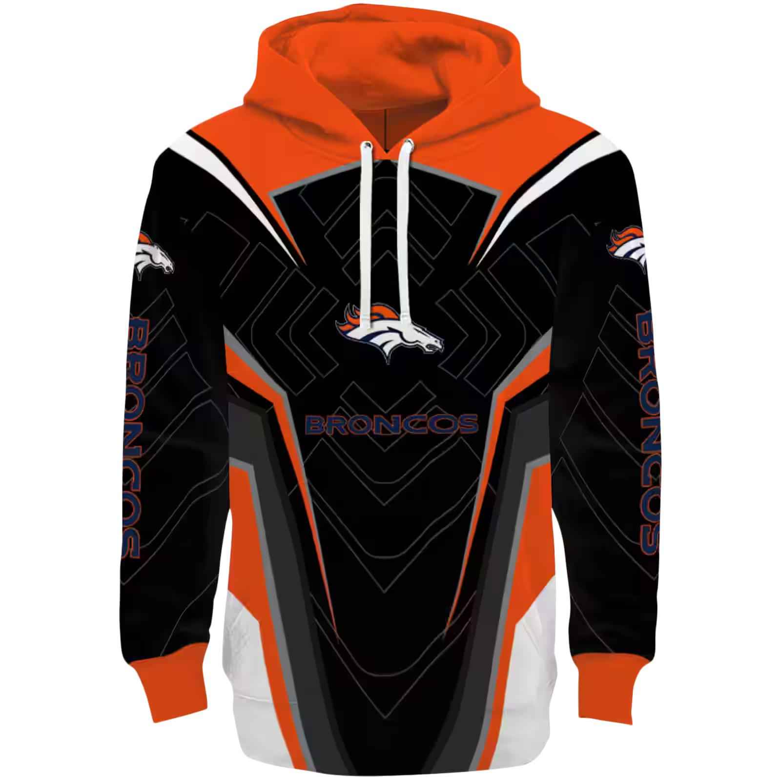 Denver Broncos Futuristic Pattern Orange Black Hoodie