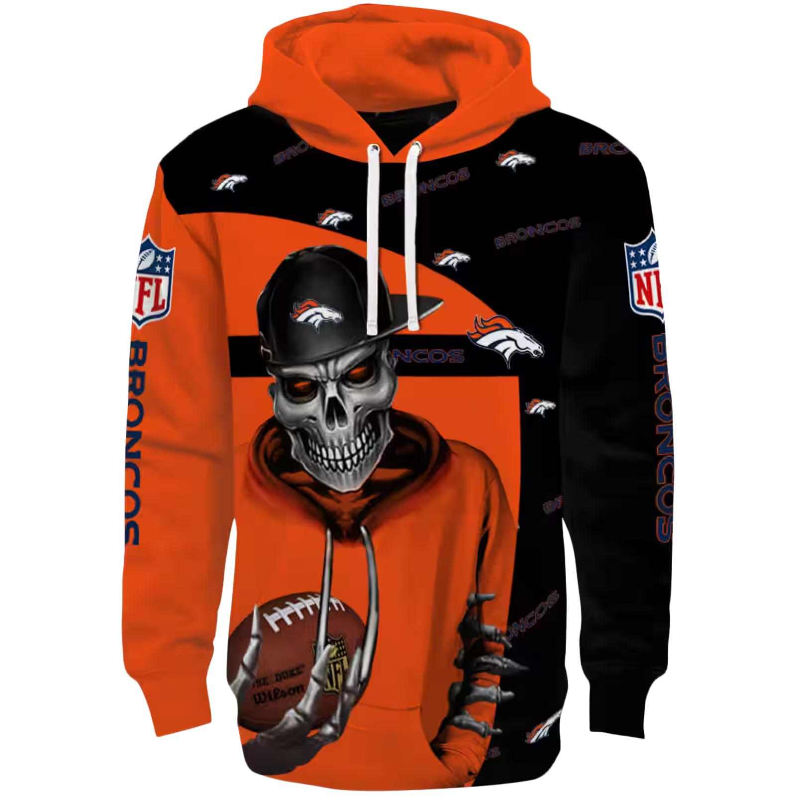 Denver Broncos Grim Vibe Orange Black Hoodie