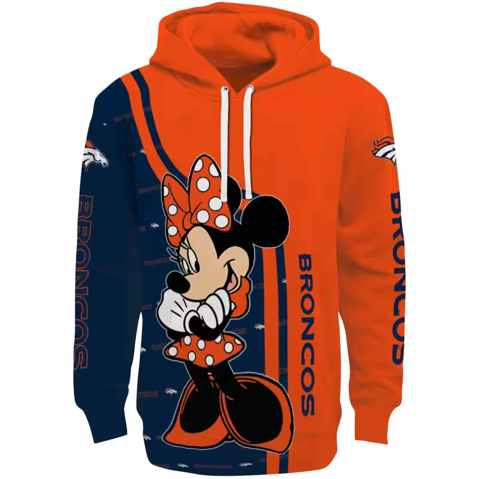 Denver Broncos Minnie Mouse Orange Hoodie