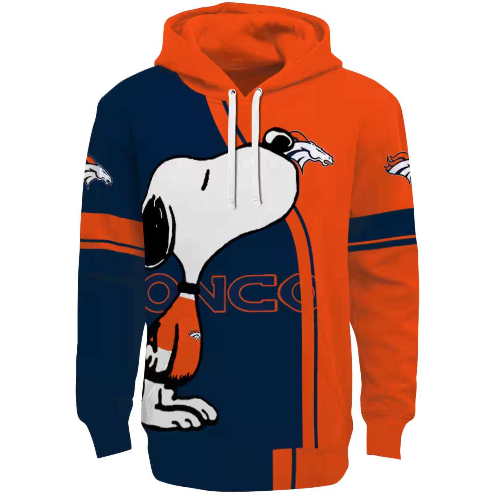 Denver Broncos Playful Snoopy Orange Hoodie