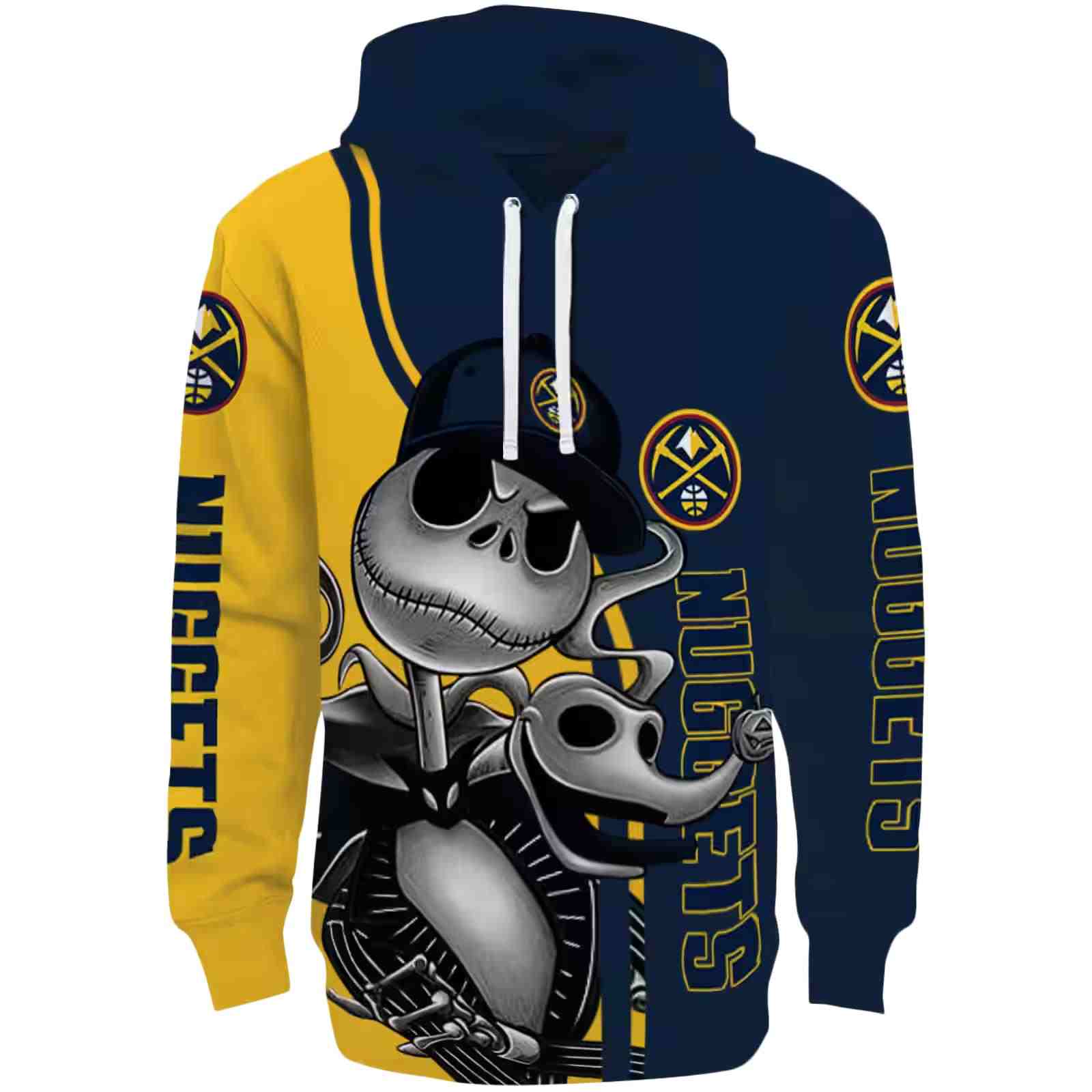 Denver Nuggets Jack Skellington Blue Hoodie