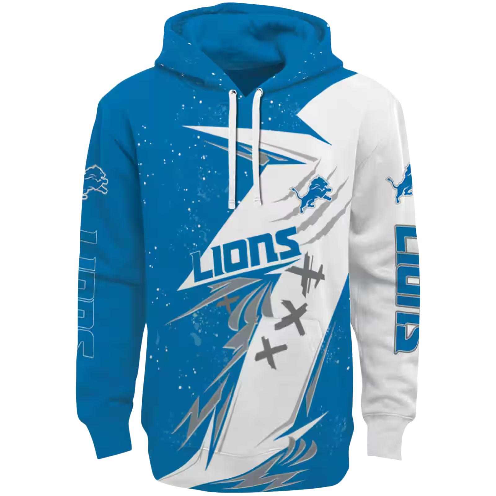 Detroit Lions Dynamic Slash Blue White Hoodie
