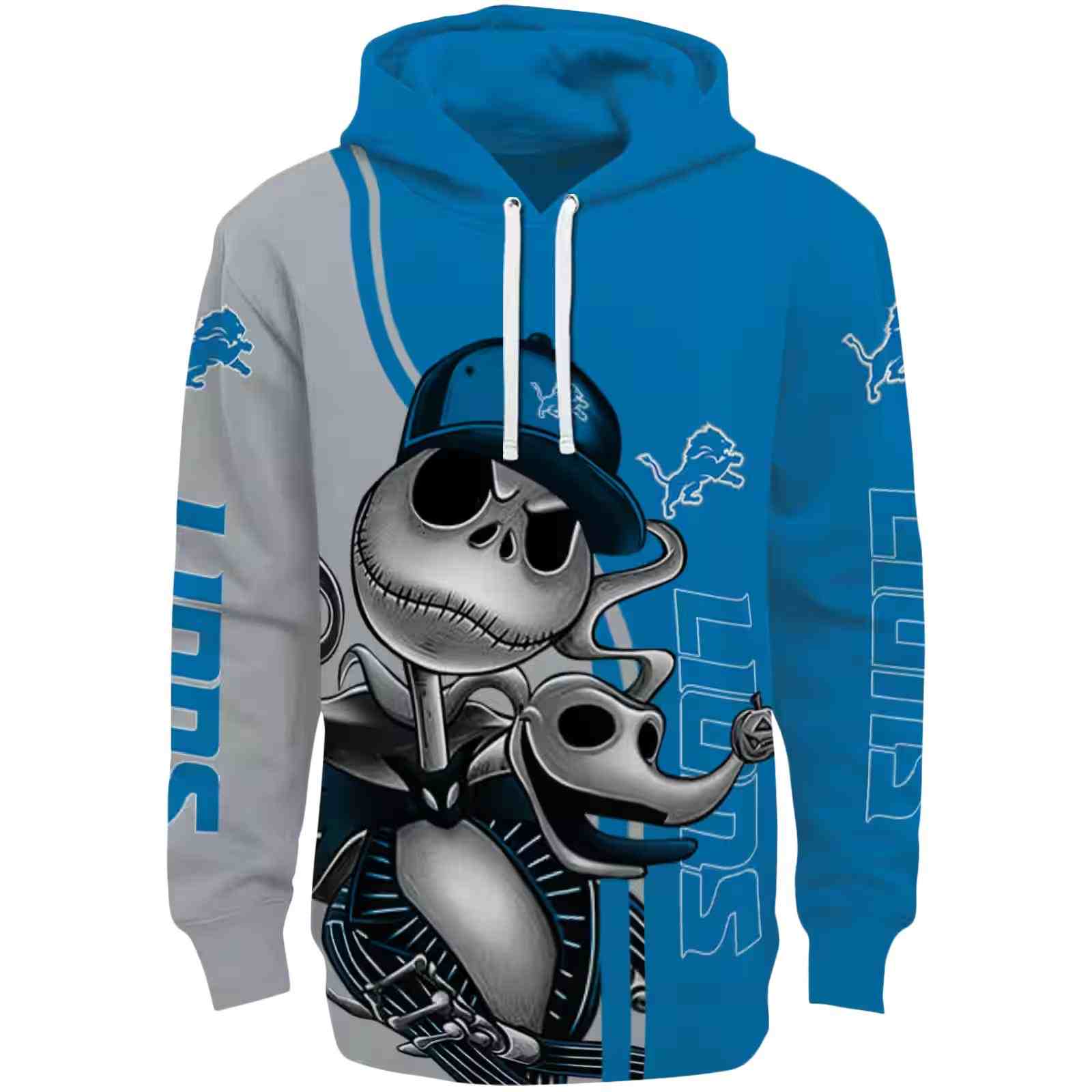 Detroit Lions Jack Skellington Blue Hoodie