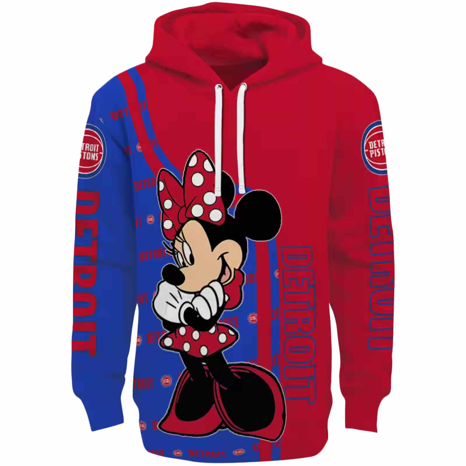 Detroit Pistons Minnie Mouse Red Hoodie