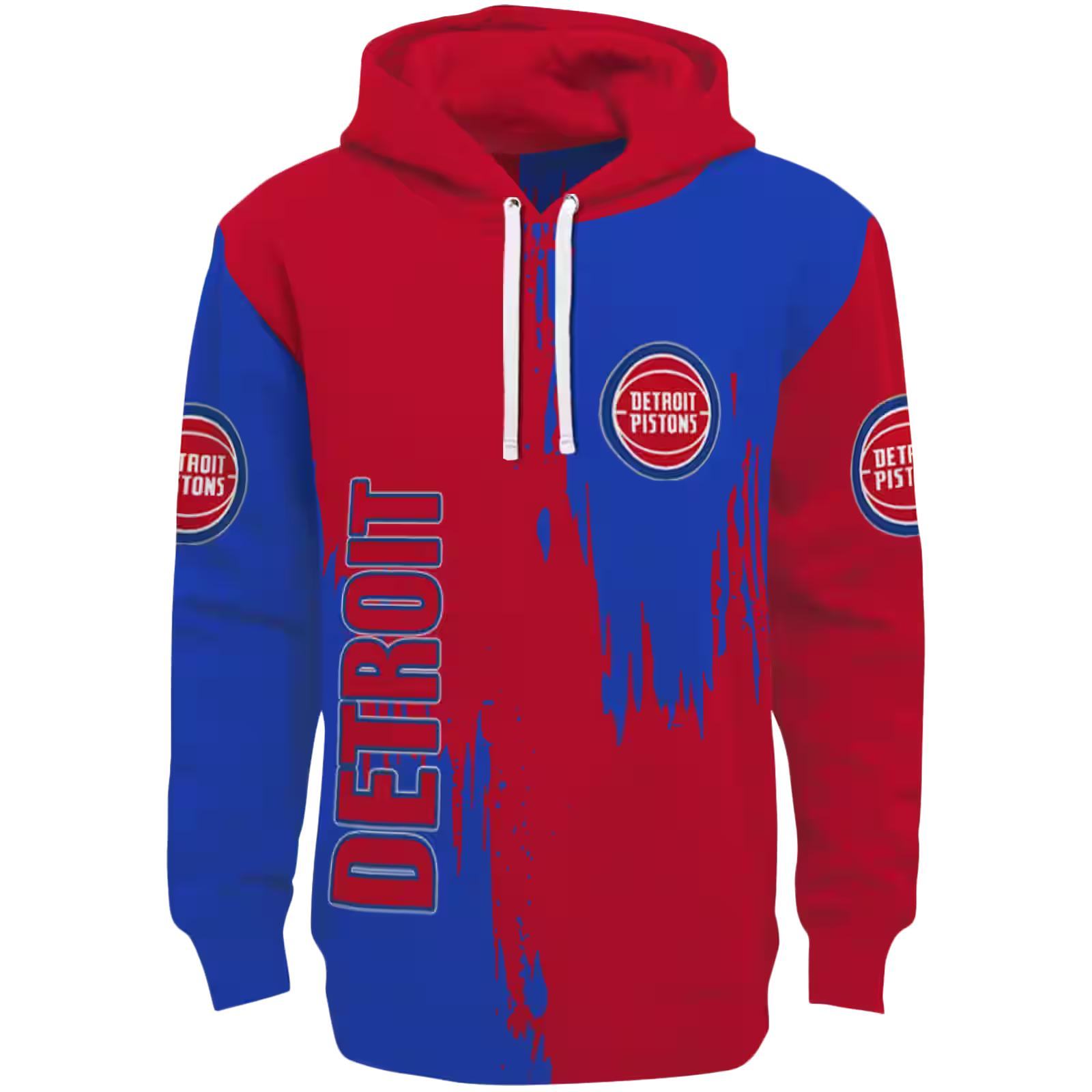 Detroit Pistons Splatter Effect Red Hoodie