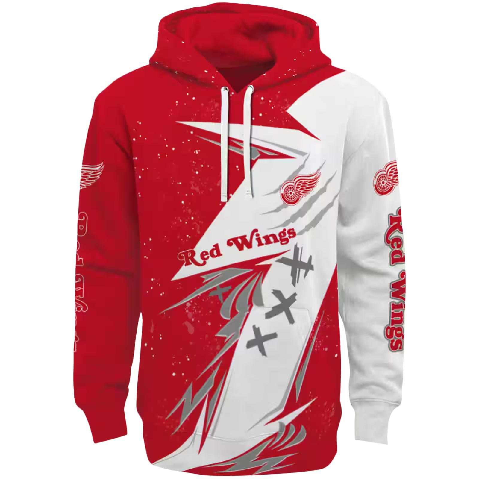 Detroit Red Wings Dynamic Slash Red White Hoodie