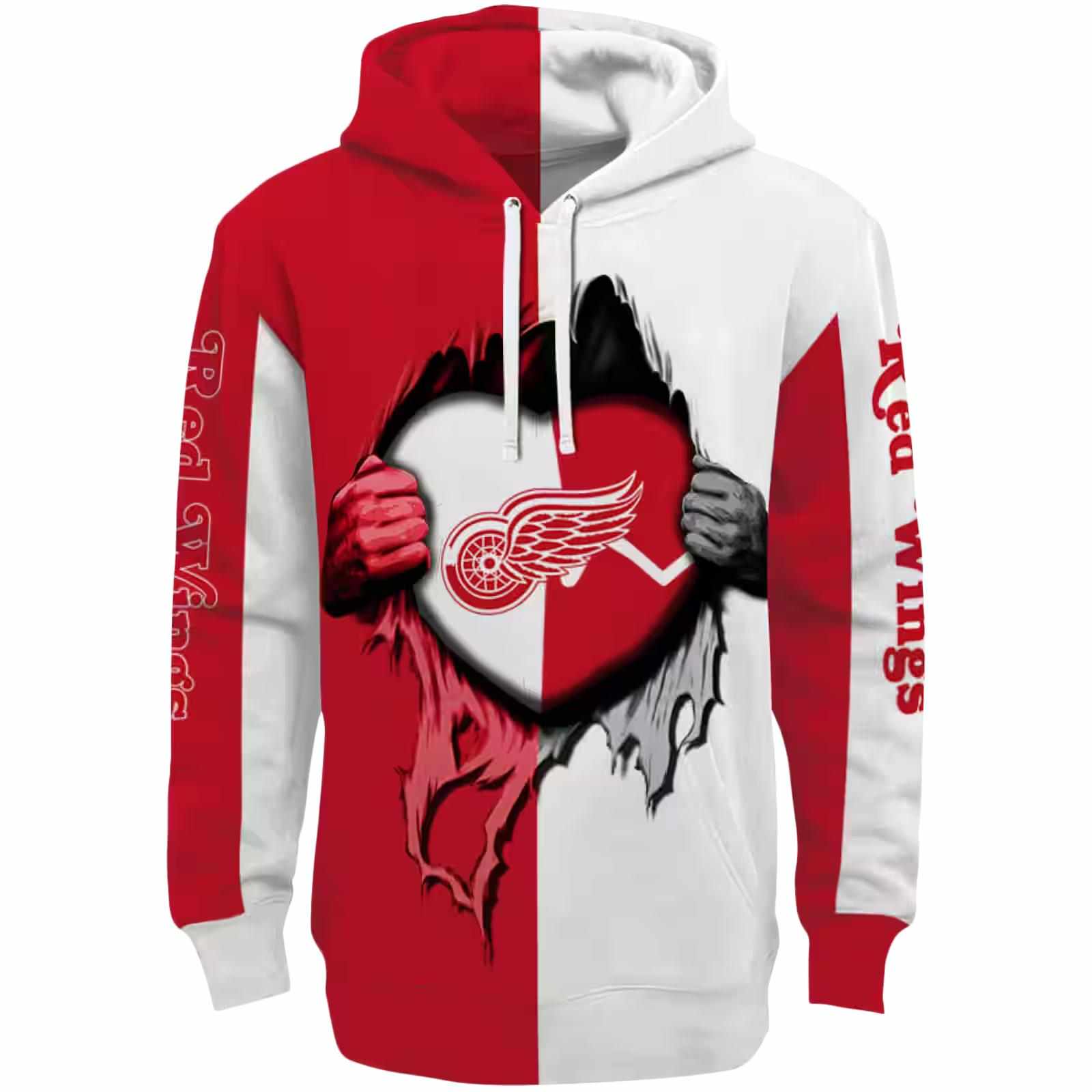 Detroit Red Wings Heartbeat Graphic Red Hoodie