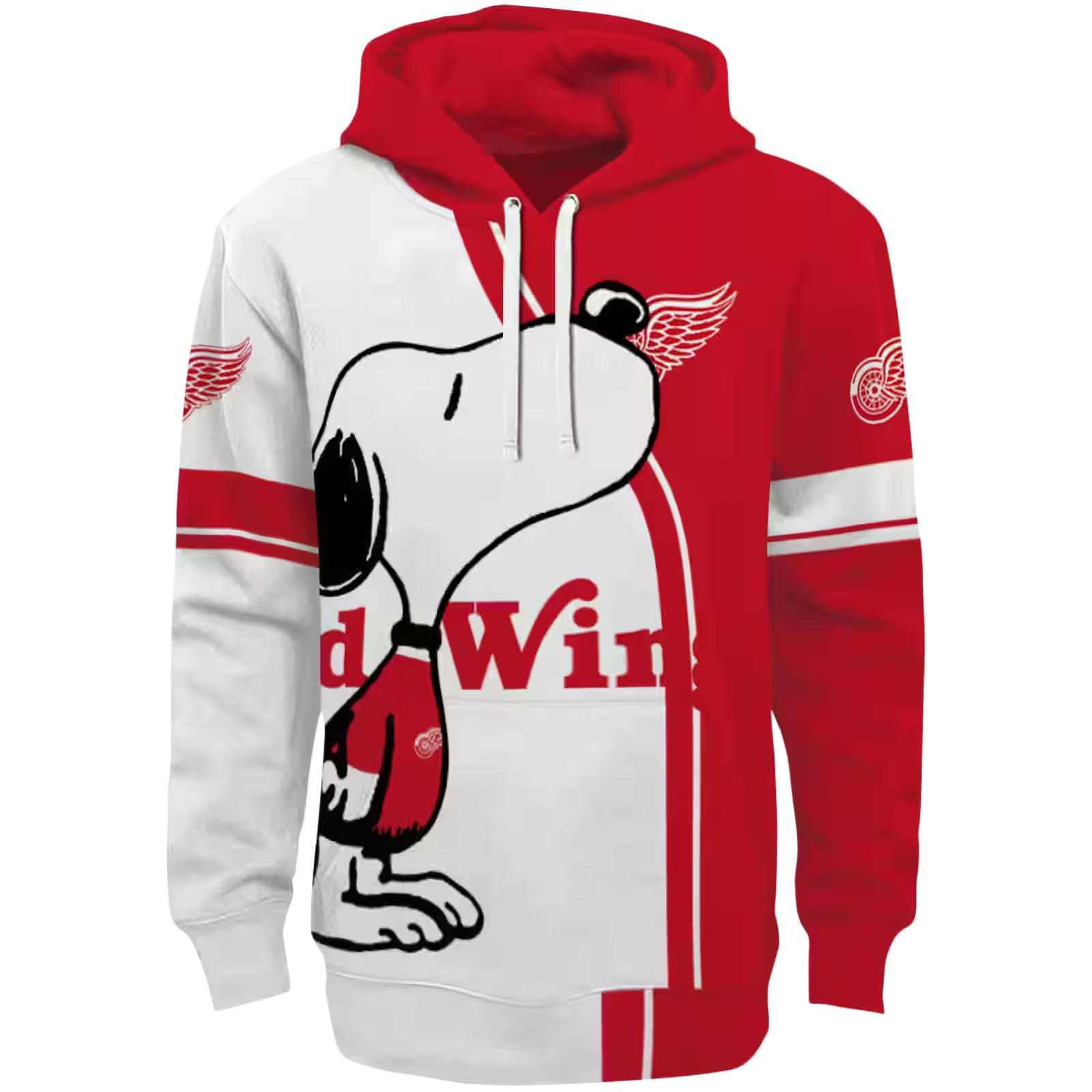 Detroit Red Wings Playful Snoopy Red Hoodie