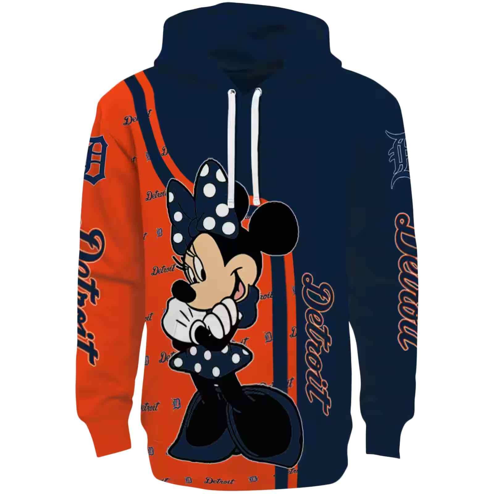 Detroit Tigers Minnie Mouse Navy Hoodie