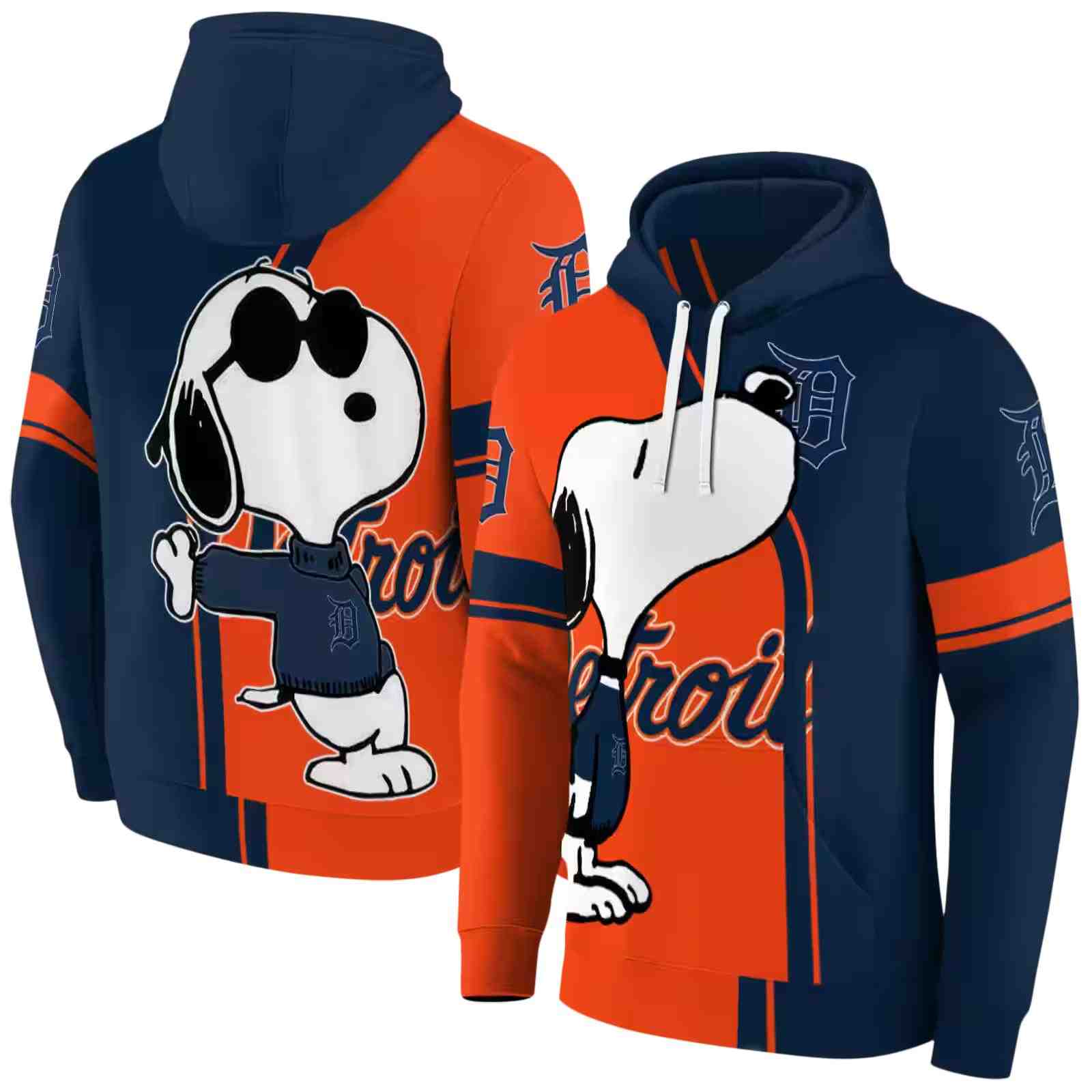 detroit tigers playful snoopy navy hoodie fashion forward