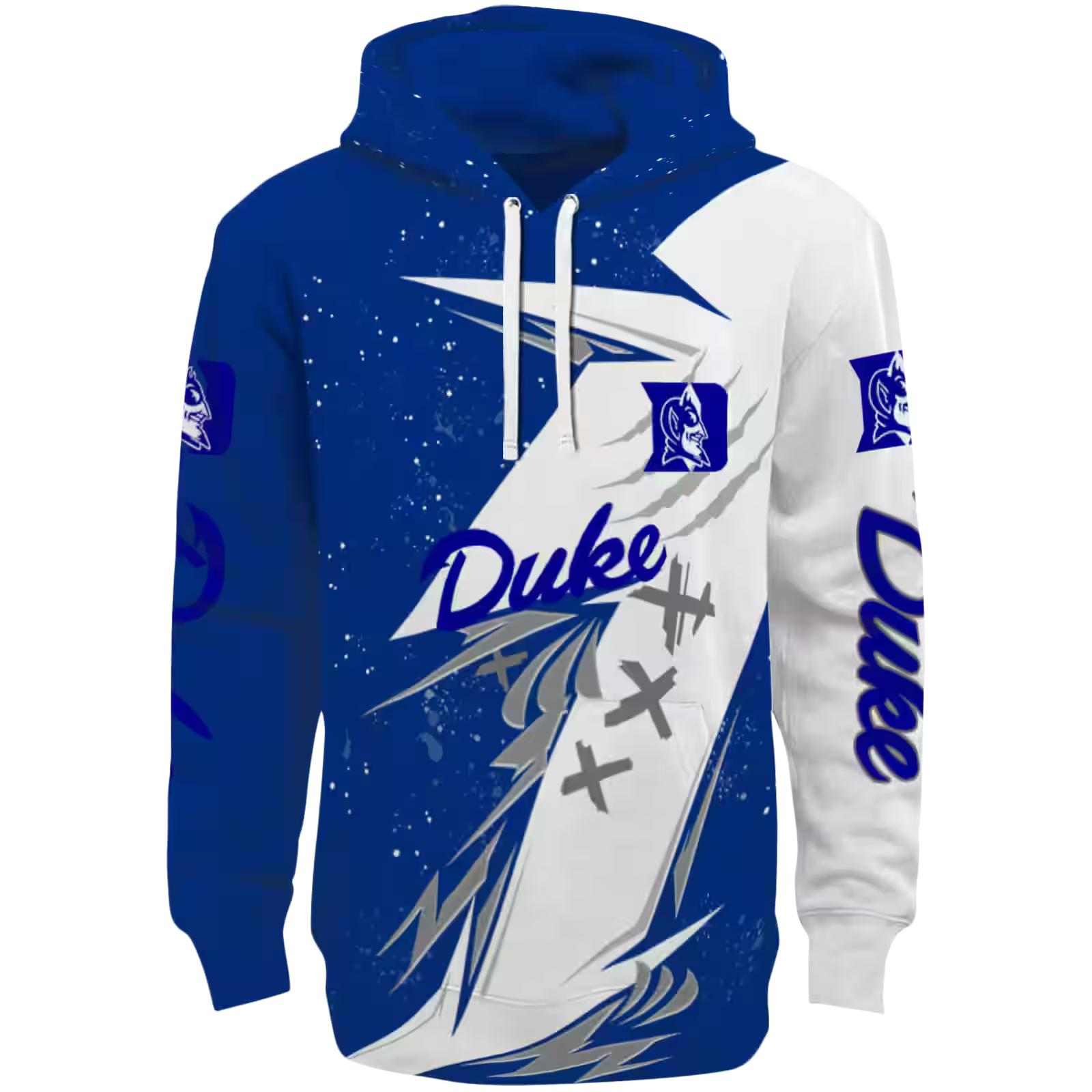 Duke Blue Devils Dynamic Slash Blue White Hoodie