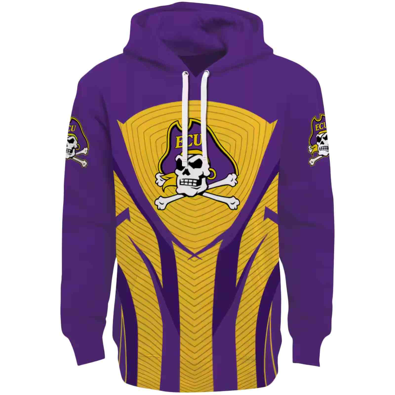 East Carolina Pirates Concentric Lines Purple Black Hoodie