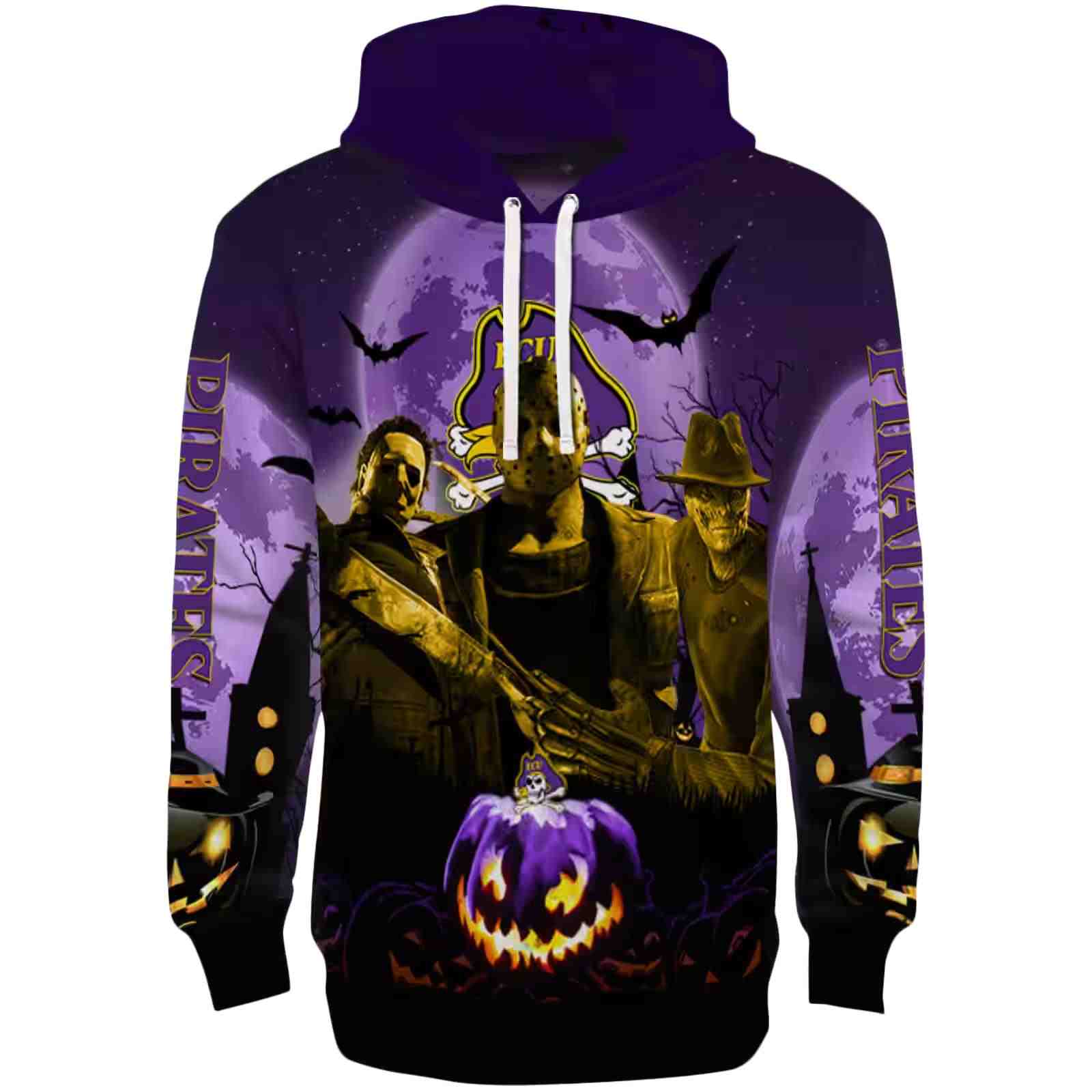 East Carolina Pirates Halloween Vibes Purple Black Hoodie