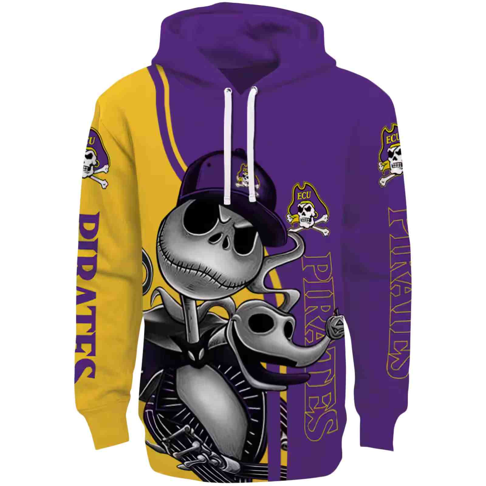 East Carolina Pirates Jack Skellington Purple Hoodie