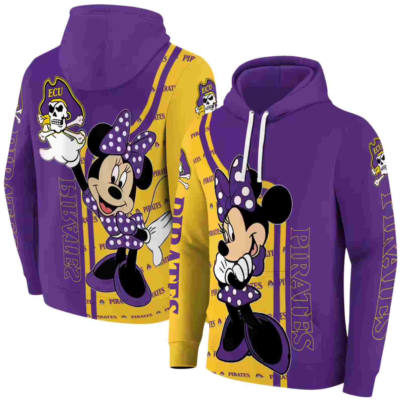 east carolina pirates minnie mouse purple hoodie fashion forward