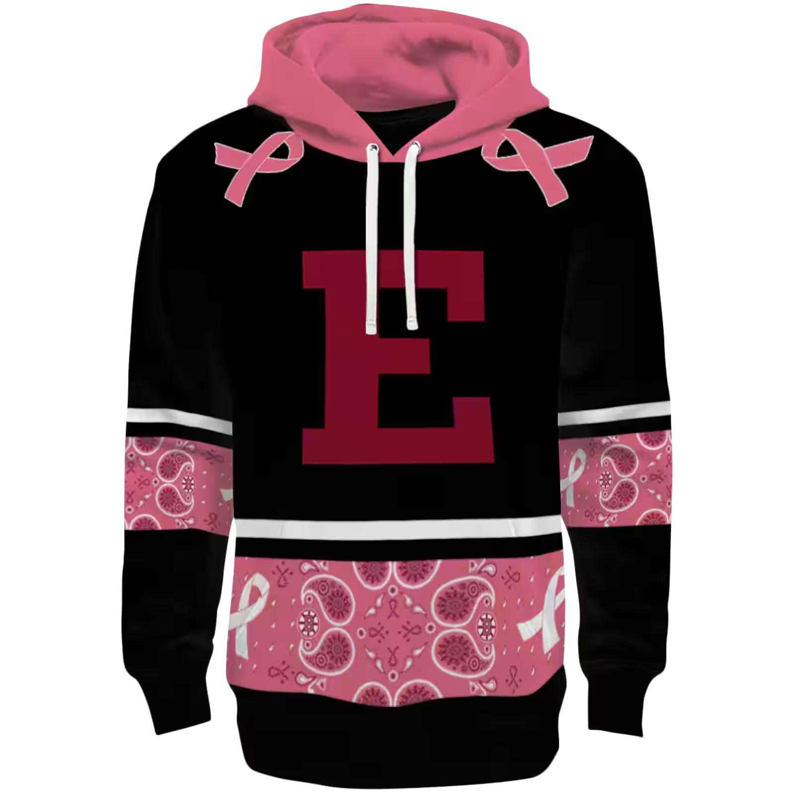 Eastern Michigan Eagles Awareness Ribbon Black Pink Hoodie