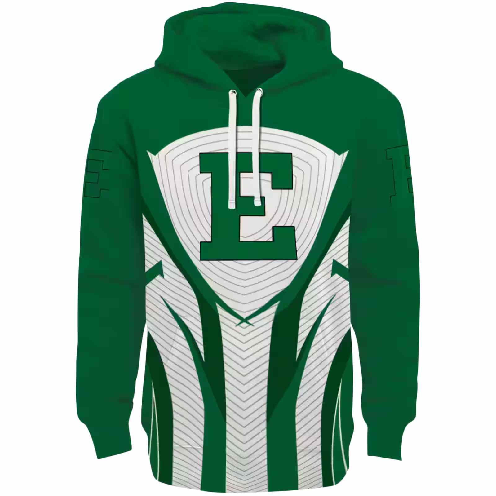 Eastern Michigan Eagles Concentric Lines Green Black Hoodie