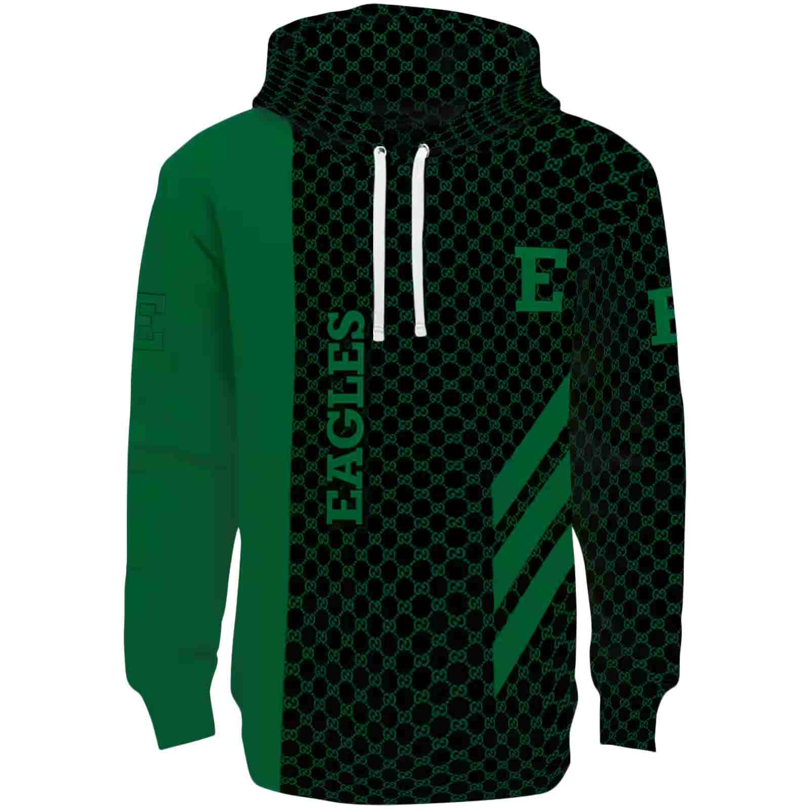 Eastern Michigan Eagles Monogram Pattern Green Hoodie