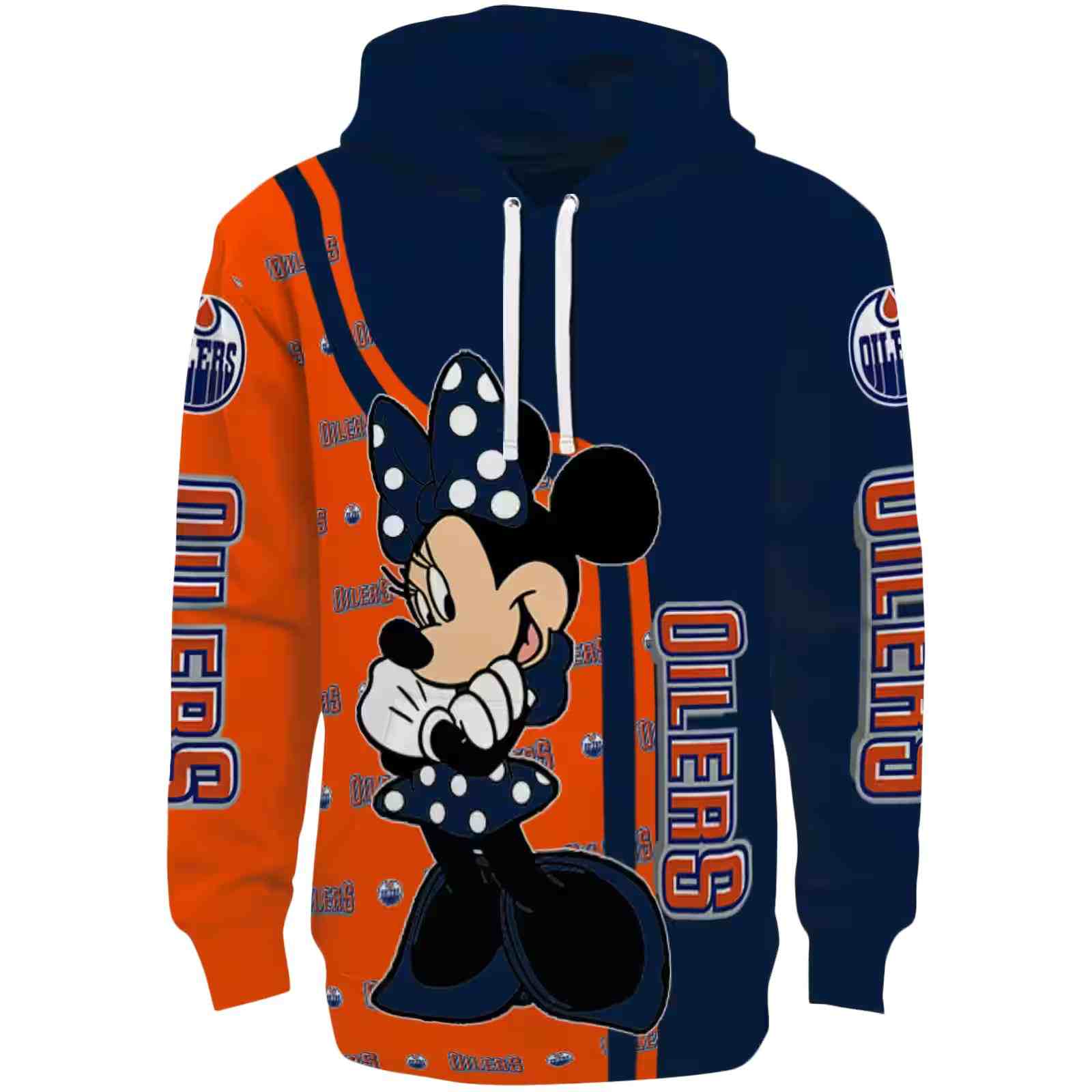 Edmonton Oilers Minnie Mouse Blue Hoodie