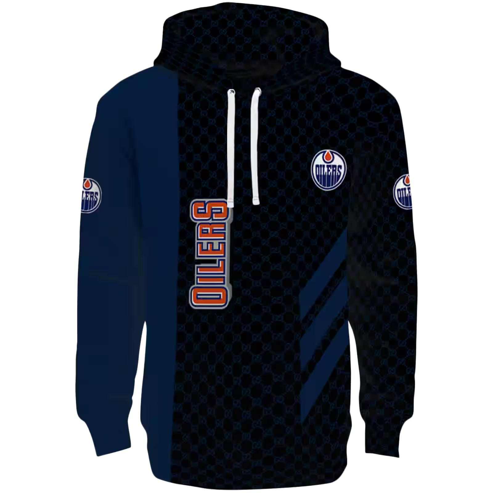 Edmonton Oilers Monogram Pattern Blue Hoodie