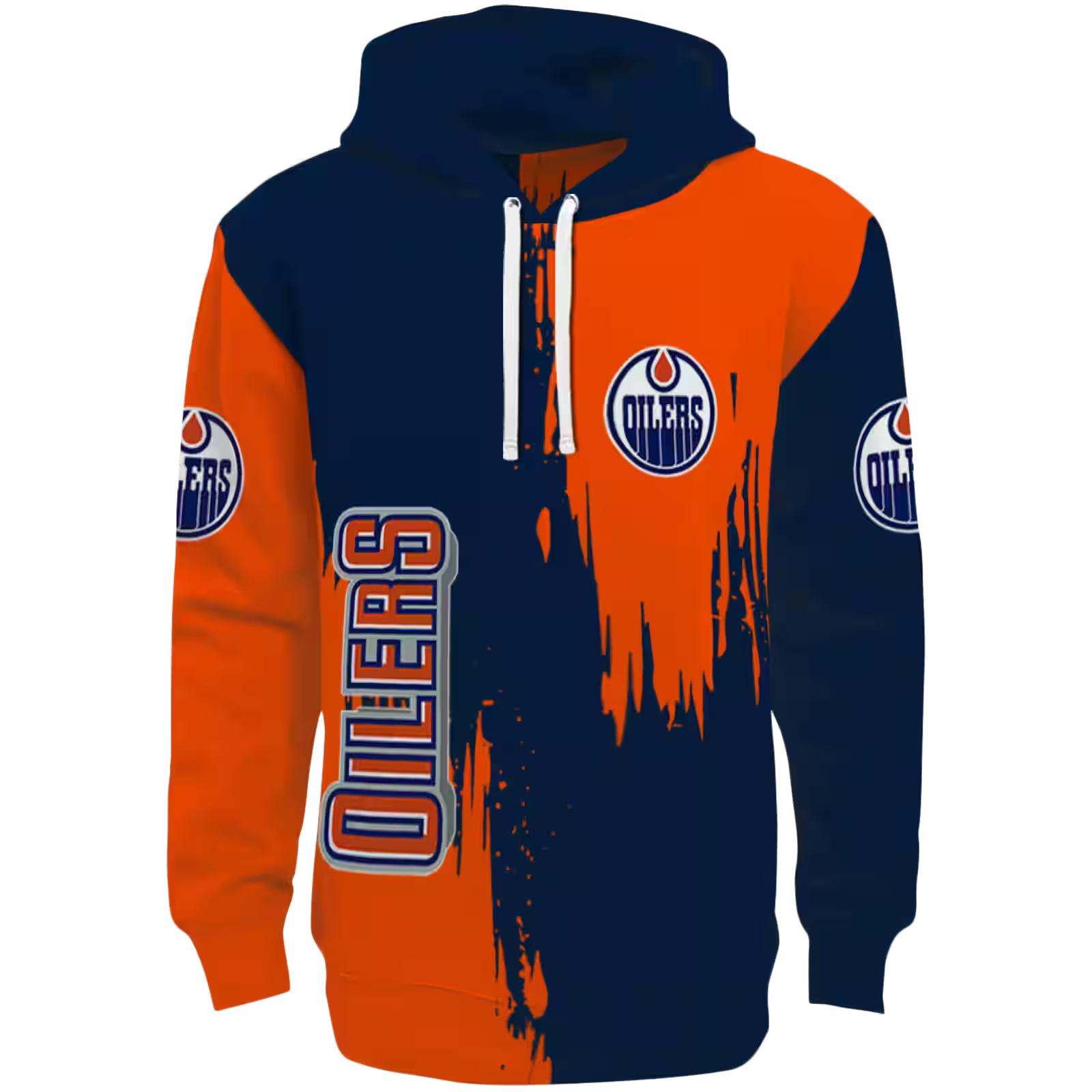 Edmonton Oilers Splatter Effect Blue Hoodie