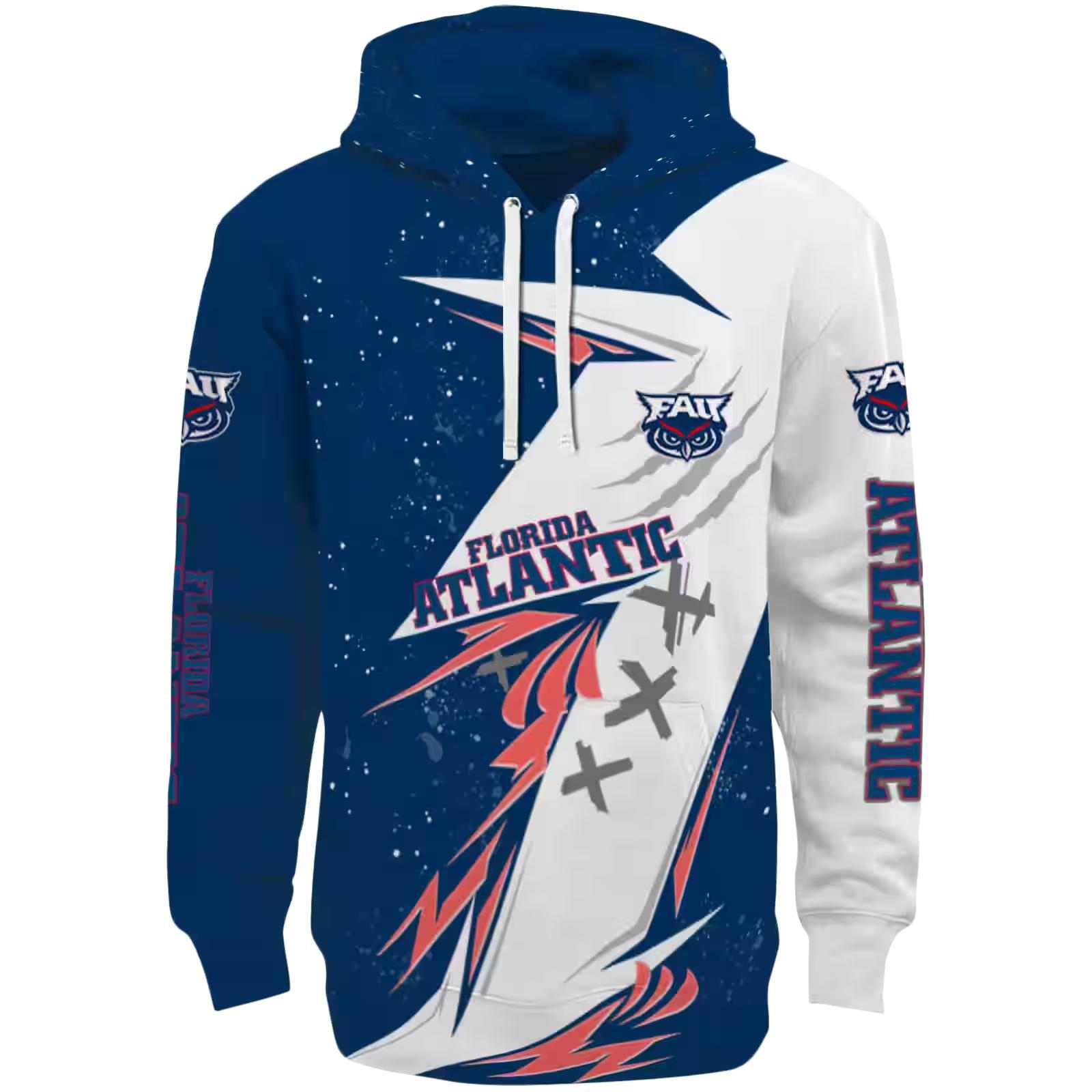 Florida Atlantic Owls Dynamic Slash Blue White Hoodie