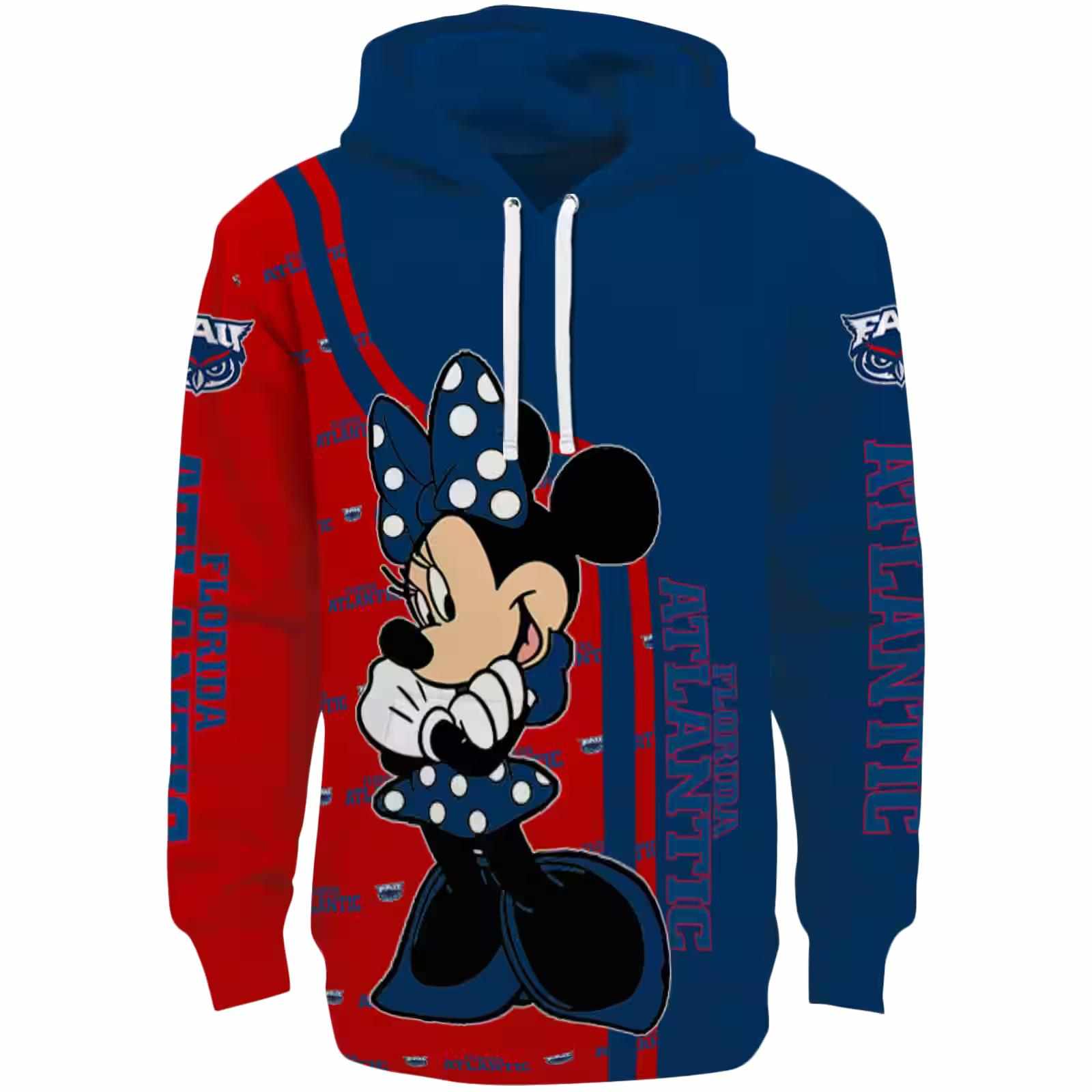 Florida Atlantic Owls Minnie Mouse Blue Hoodie