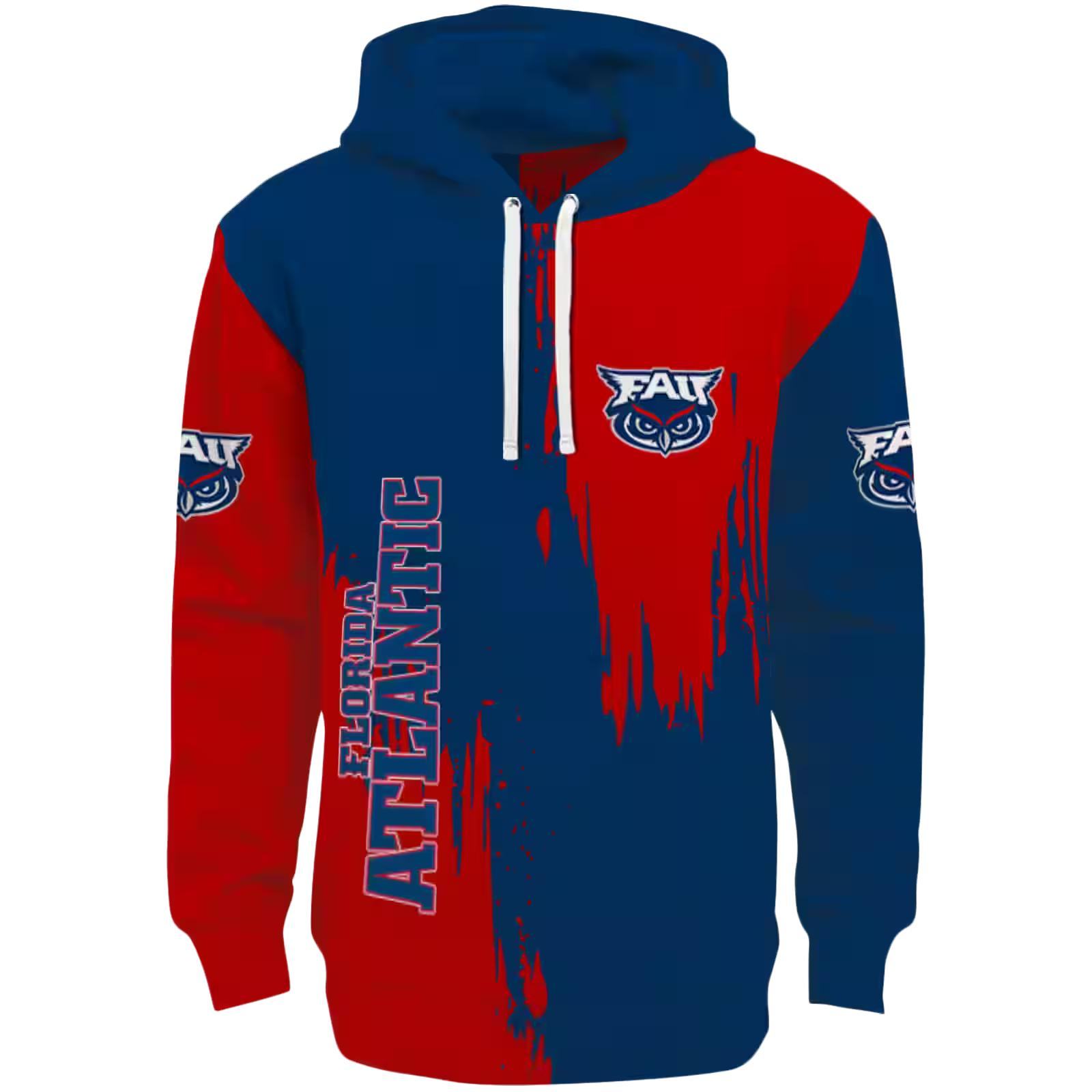 Florida Atlantic Owls Splatter Effect Blue Hoodie