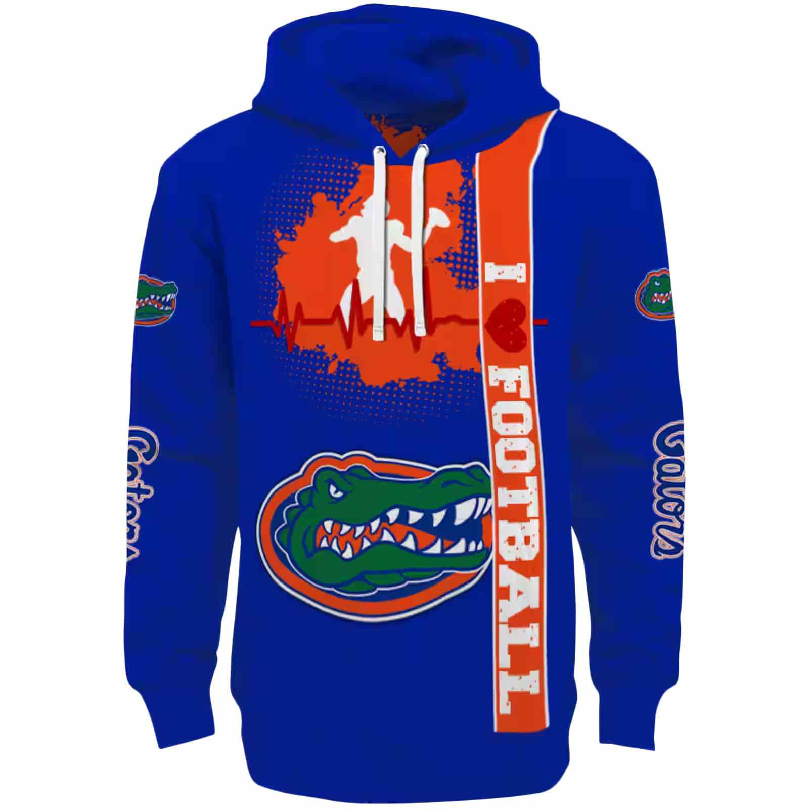 Florida Gators Football Heartbeat Blue Hoodie