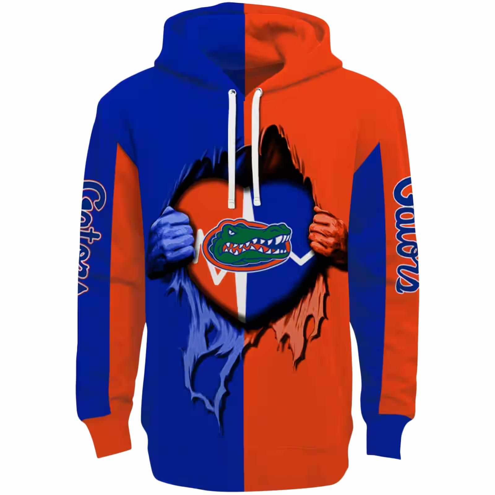 Florida Gators Heartbeat Graphic Blue Hoodie