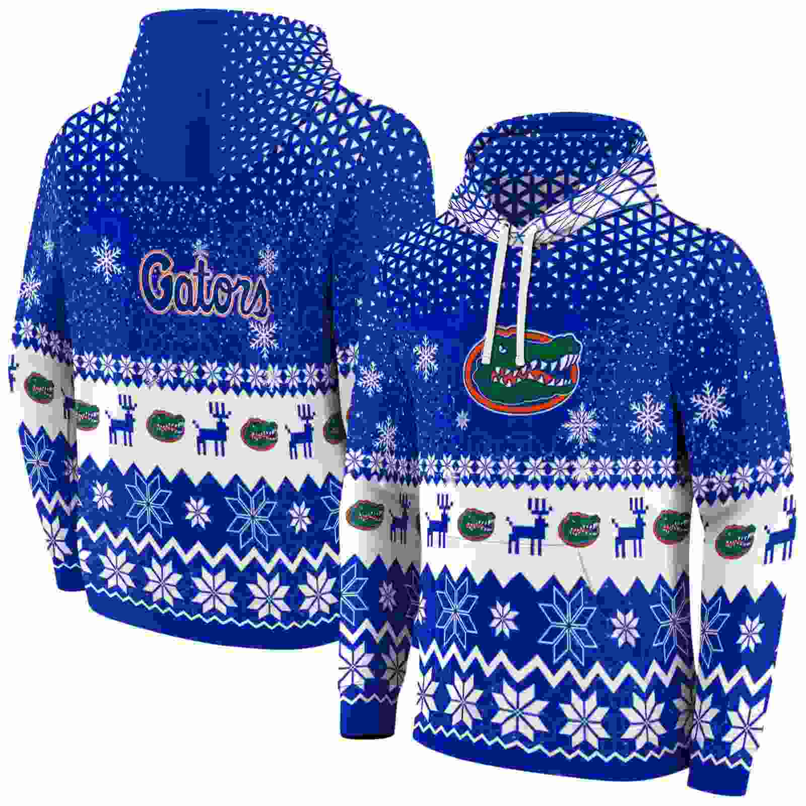 florida gators reindeer motif blue hoodie fashion forward