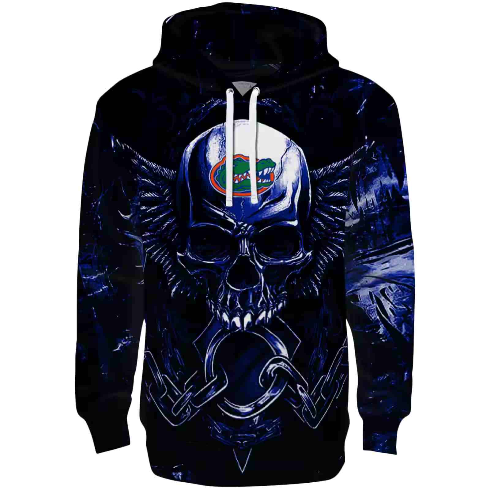 Florida Gators Skull Artwork Blue Black Hoodie