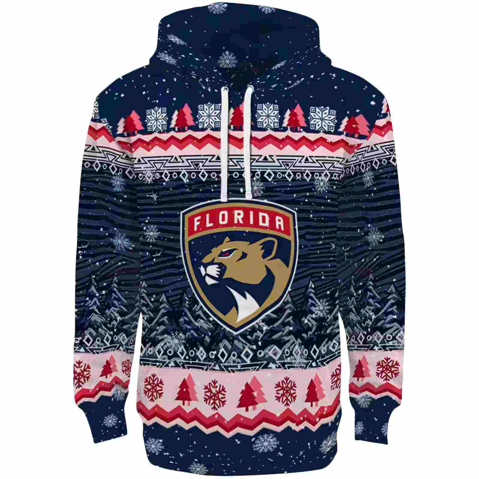 Florida Panthers Christmas Trees Red Hoodie