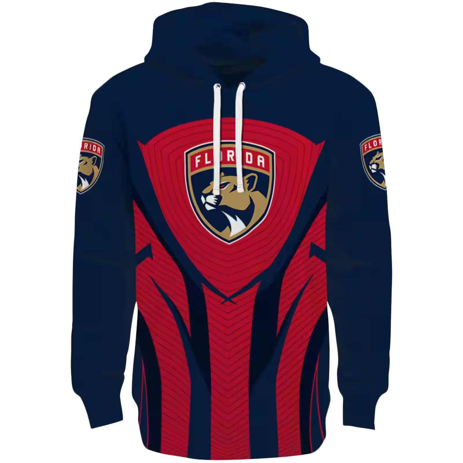 Florida Panthers Concentric Lines Red Black Hoodie