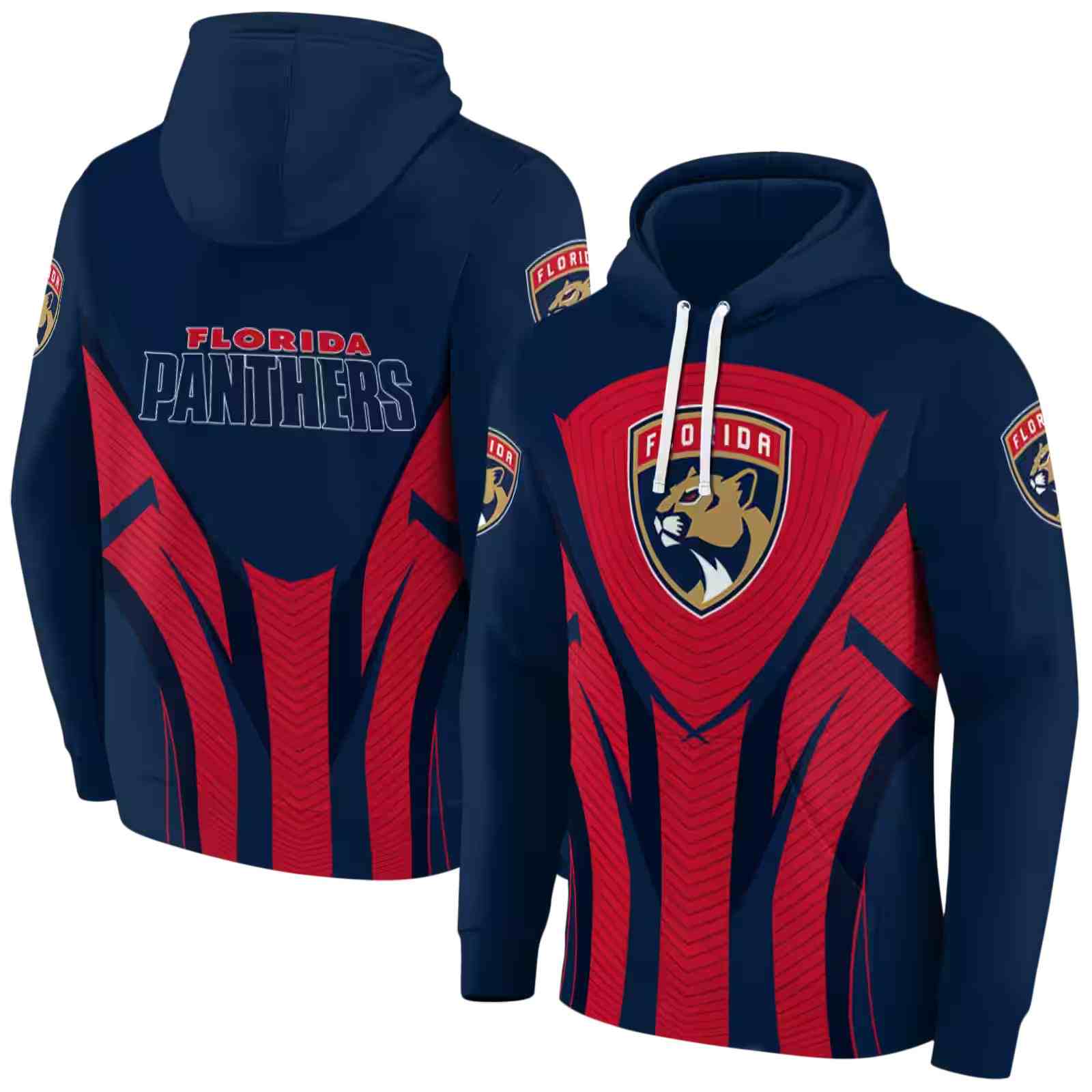 florida panthers concentric lines red black hoodie fashion forward