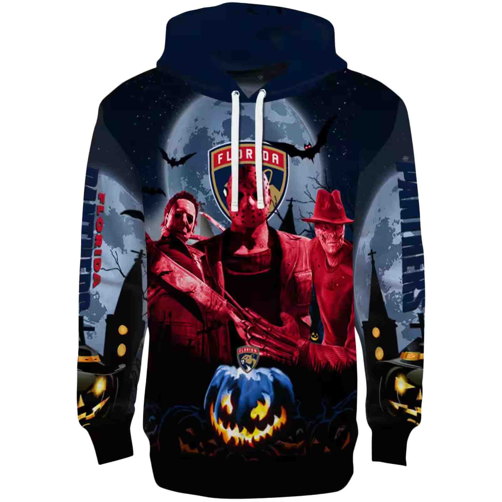 Florida Panthers Halloween Vibes Red Black Hoodie