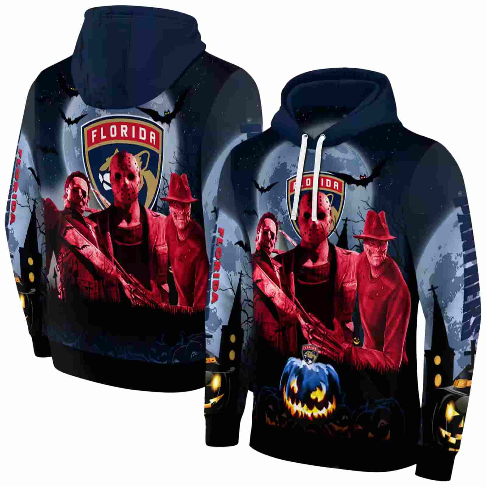 florida panthers halloween vibes red black hoodie fashion forward