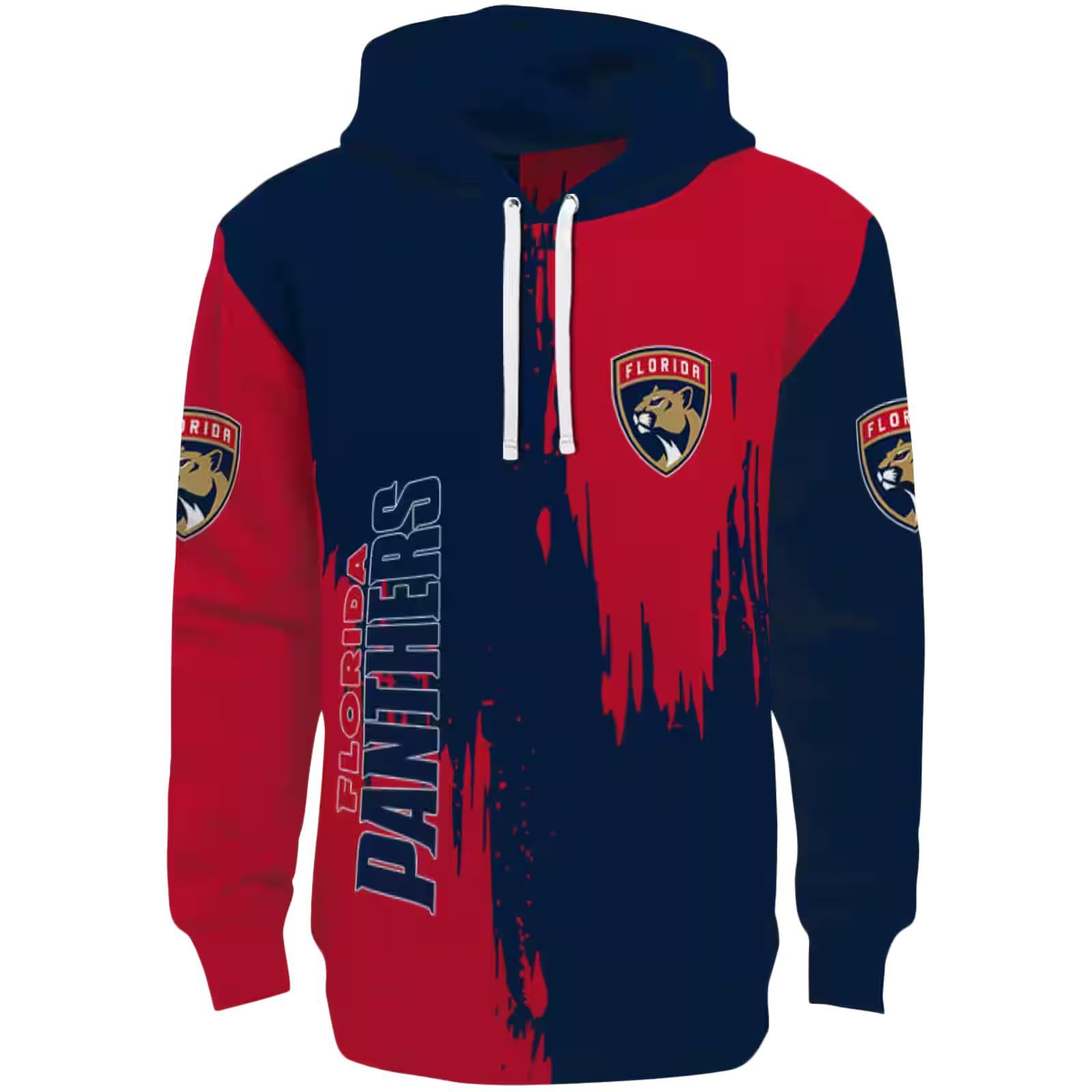 Florida Panthers Splatter Effect Red Hoodie