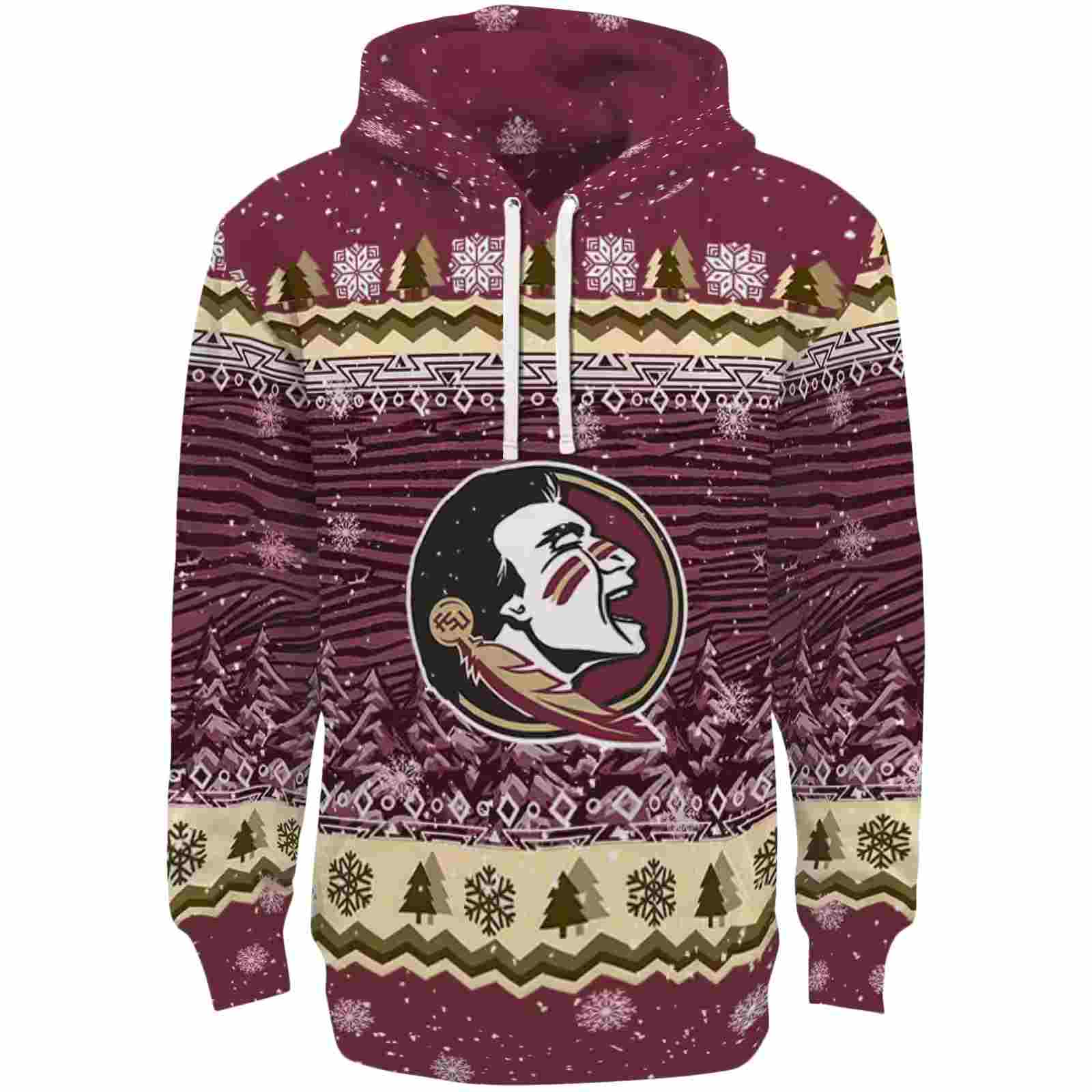 Florida State Seminoles Christmas Trees Garnet Hoodie